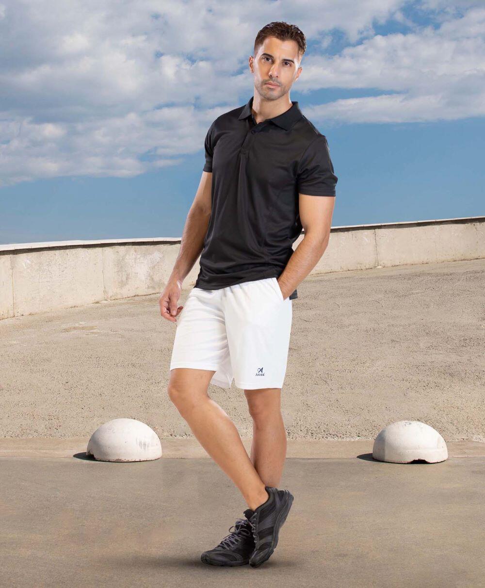 Polo de Homem da Padel Manga Curta Asioka ALTEA Preto 100% Poliéster 4/7