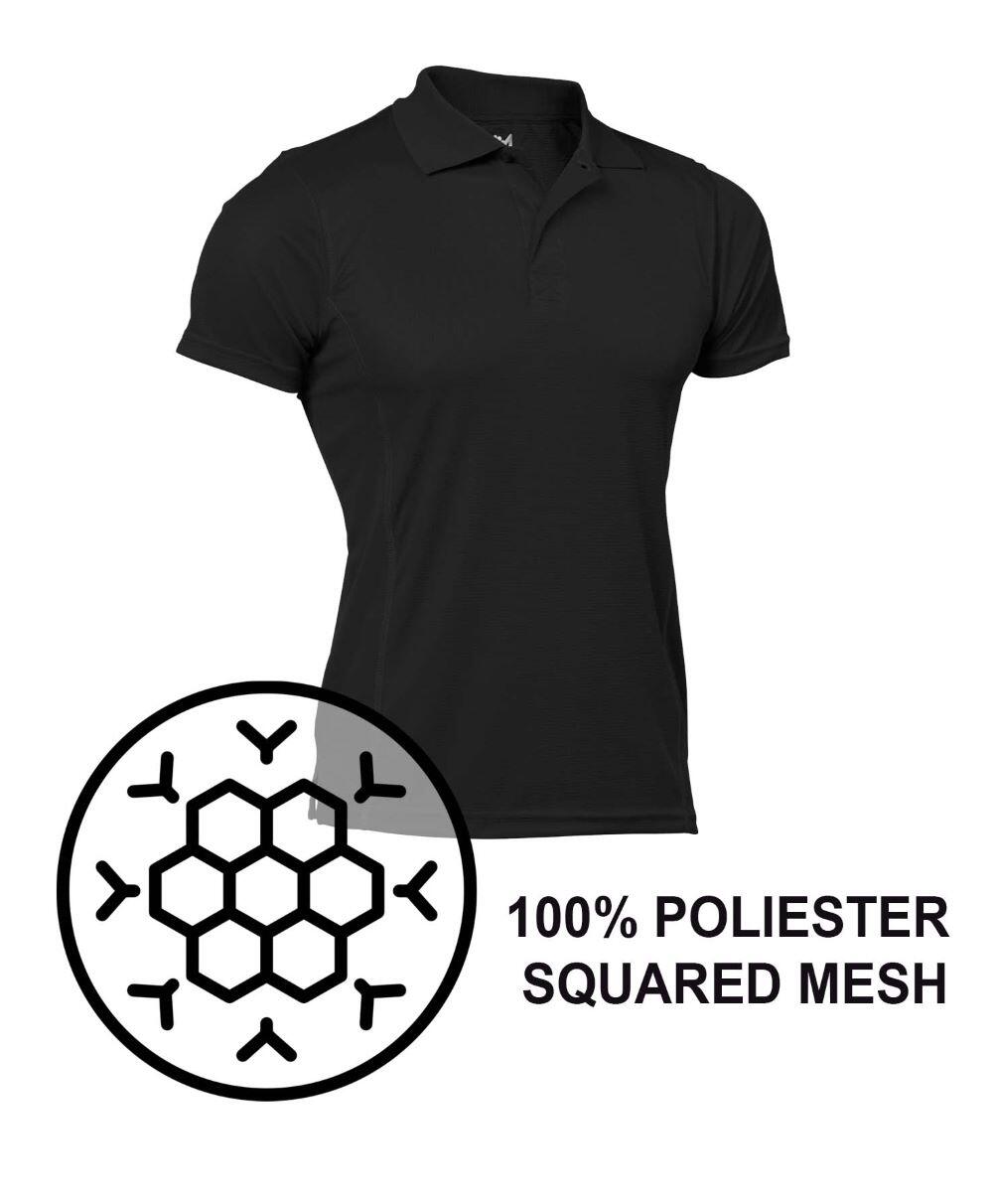 Polo de Homem da Padel Manga Curta Asioka ALTEA Preto 100% Poliéster 6/7