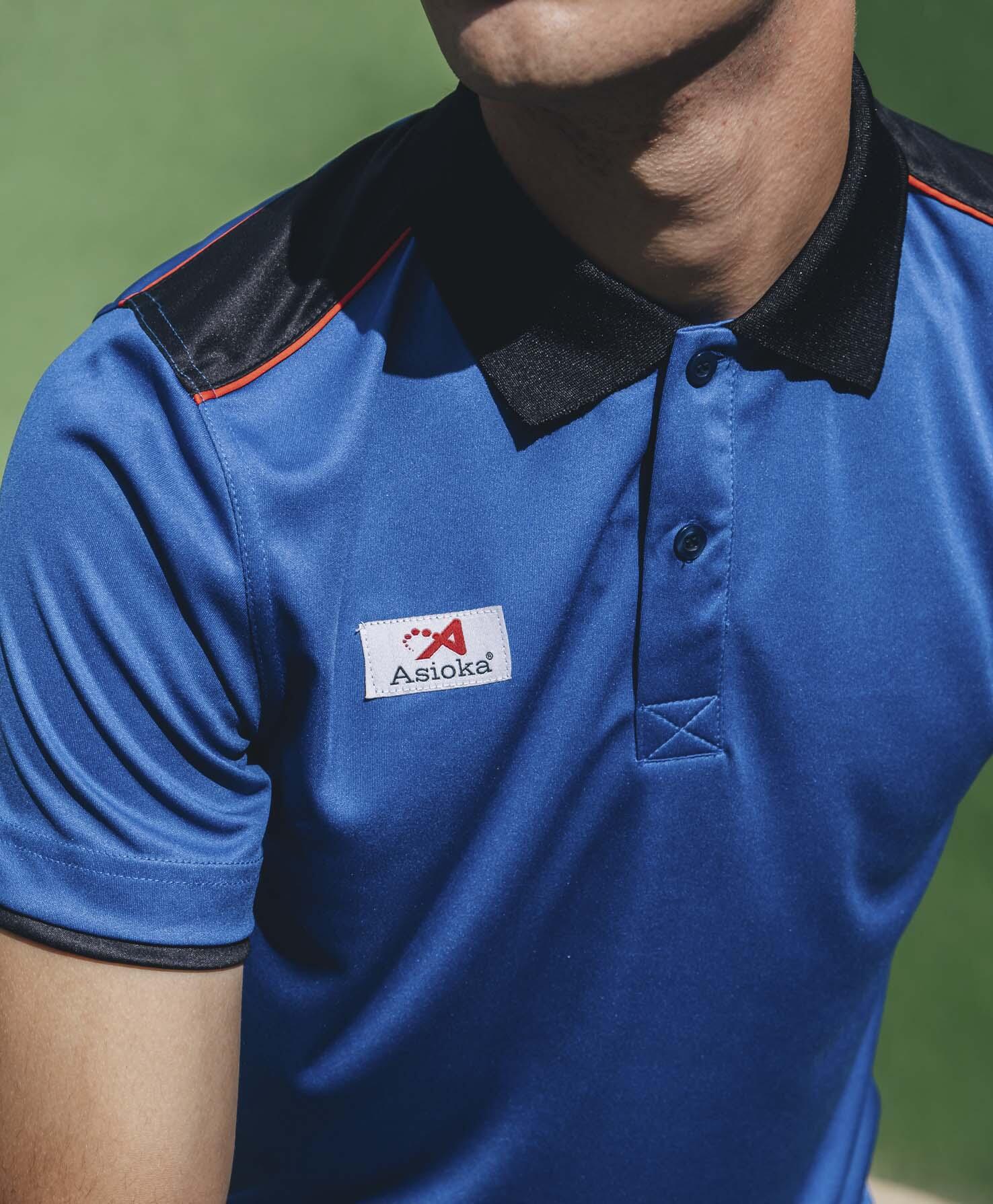 Polo de Homem da Padel Manga Curta Asioka PARIS Azul 100% Poliéster 2/6
