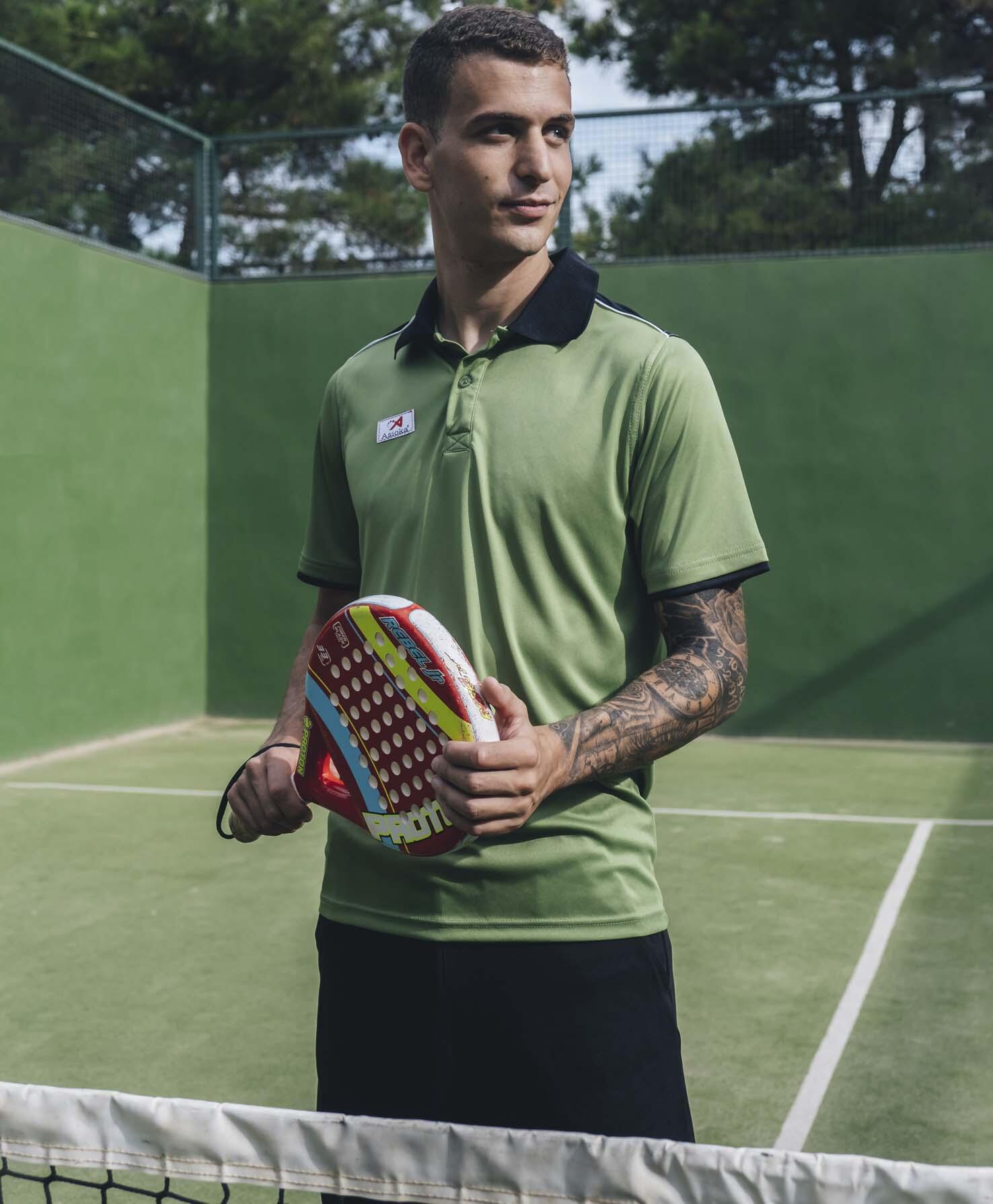 Polo de Homem da Padel Manga Curta Asioka PARIS Verde 100% Poliéster 3/6
