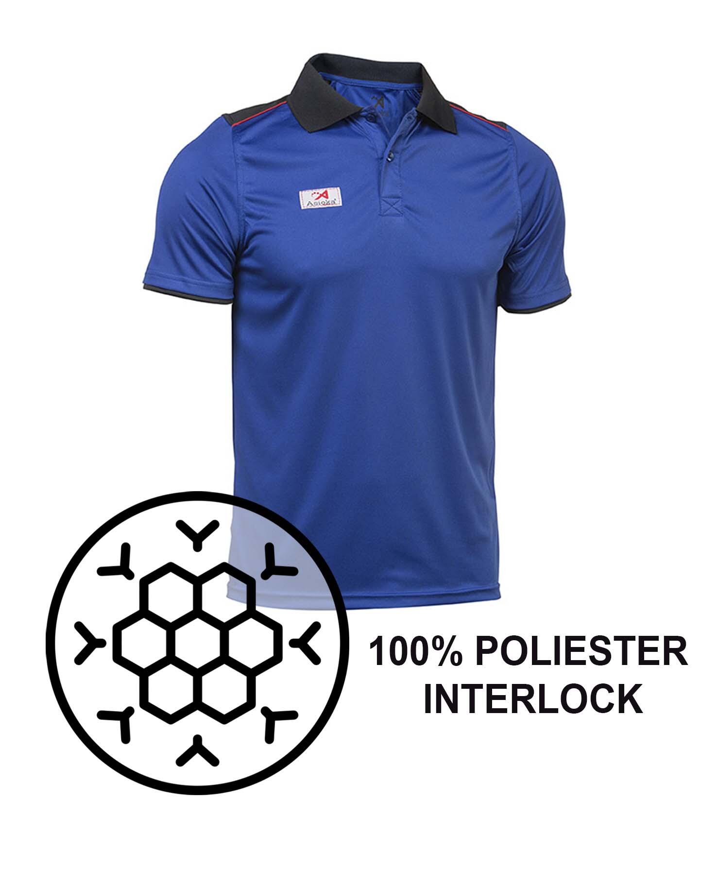 Polo de Homem da Padel Manga Curta Asioka PARIS Azul 100% Poliéster 5/6