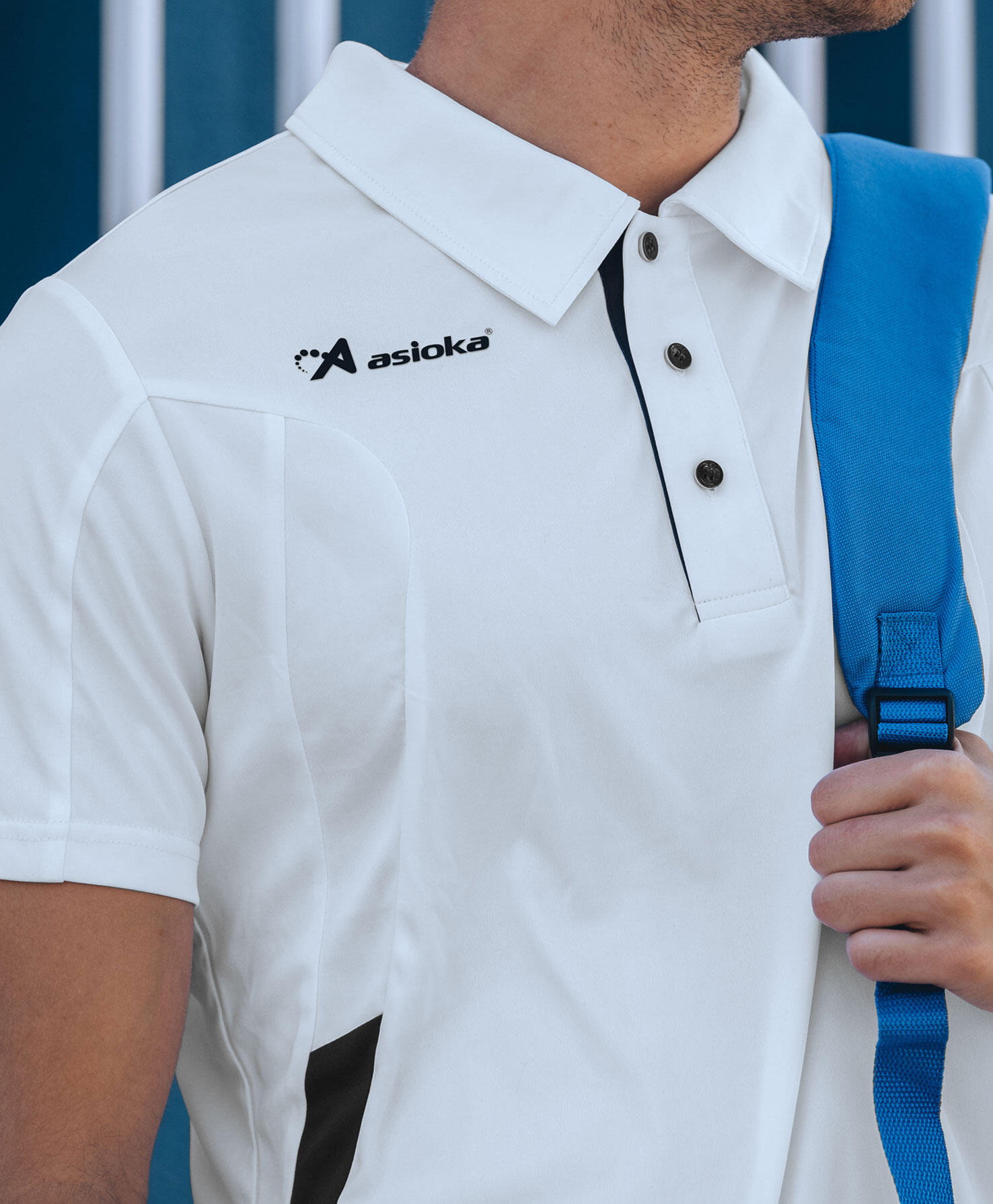 Polo Manga Corta Padel para hombre Asioka BERLÍN Blanco 100% Poliéster 2/7