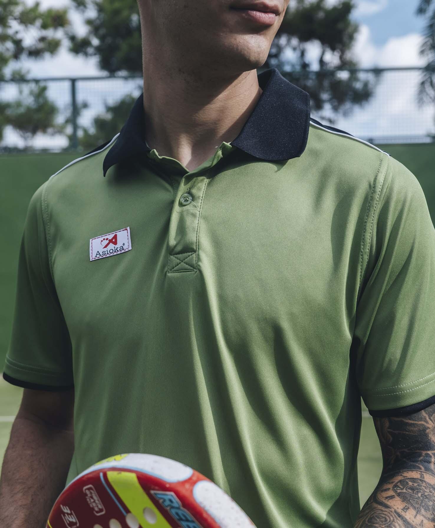 Polo de Homem da Padel Manga Curta Asioka PARIS Verde 100% Poliéster 2/6