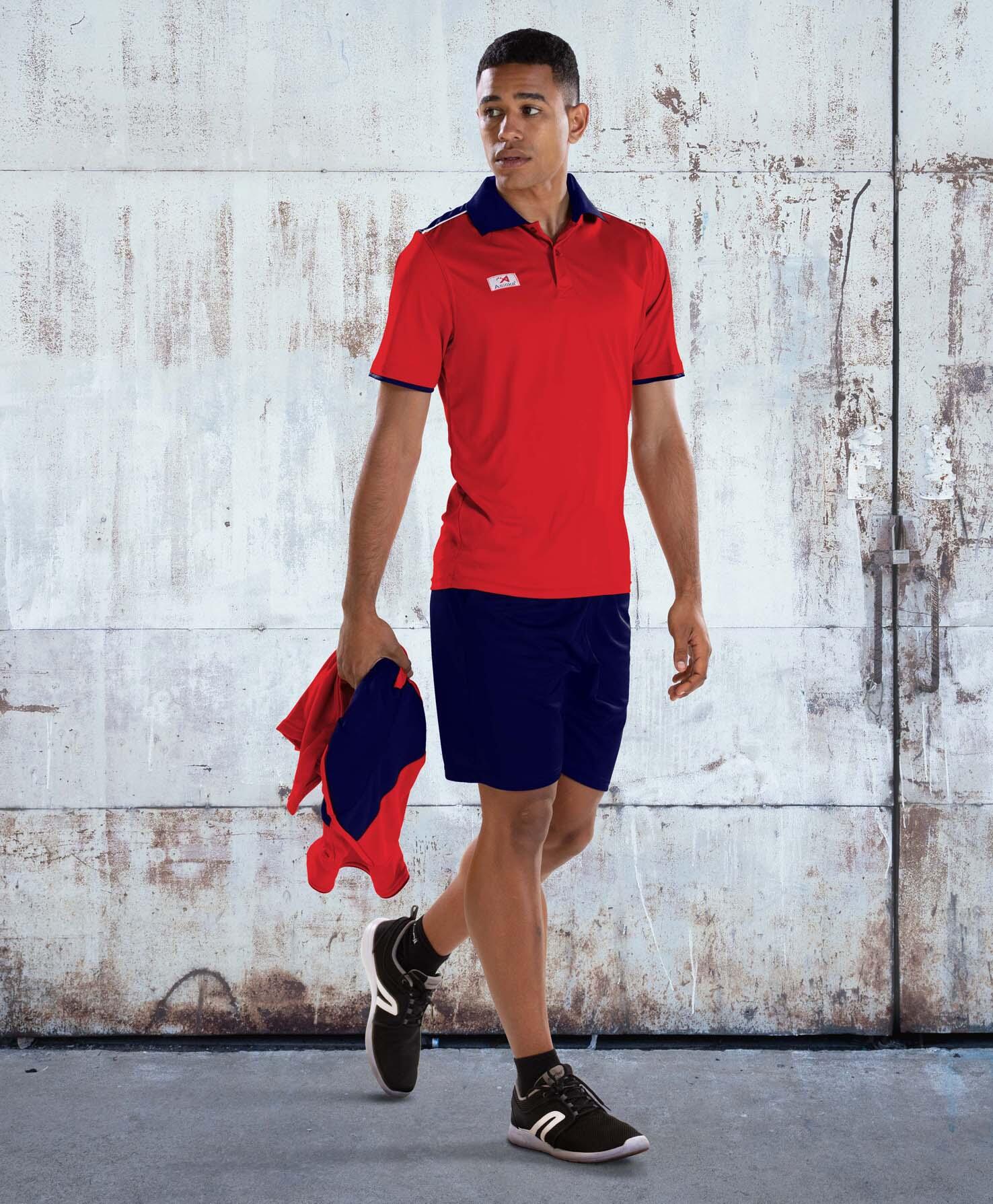 Polo de Homem da Padel Manga Curta Asioka PARIS Vermelho 100% Poliéster 4/7