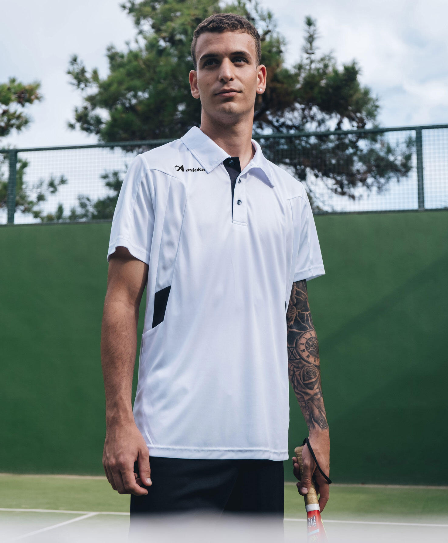 Polo Manga Corta Padel para hombre Asioka BERLÍN Blanco 100% Poliéster 4/7