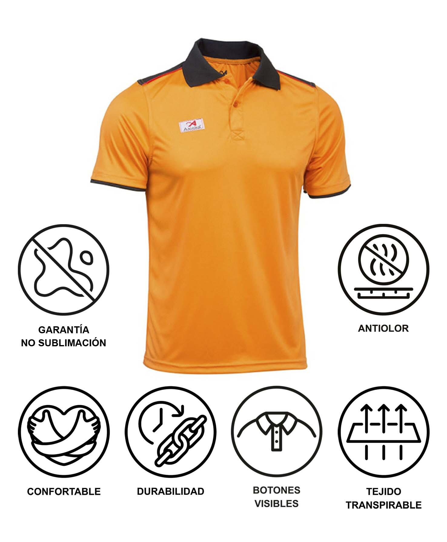 Polo de Homem da Padel Manga Curta Asioka PARIS Laranja 100% Poliéster 6/7