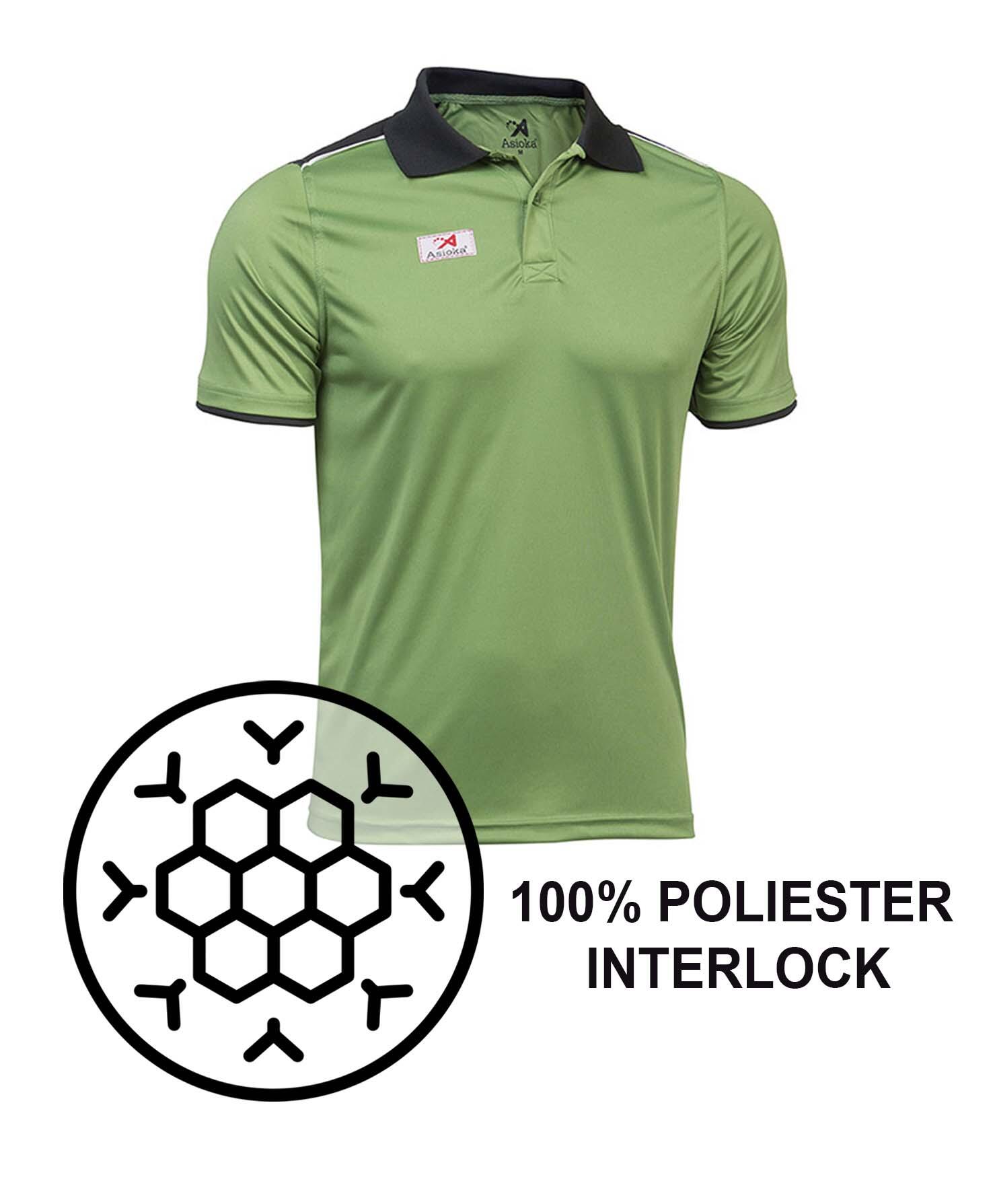 Polo de Homem da Padel Manga Curta Asioka PARIS Verde 100% Poliéster 4/6