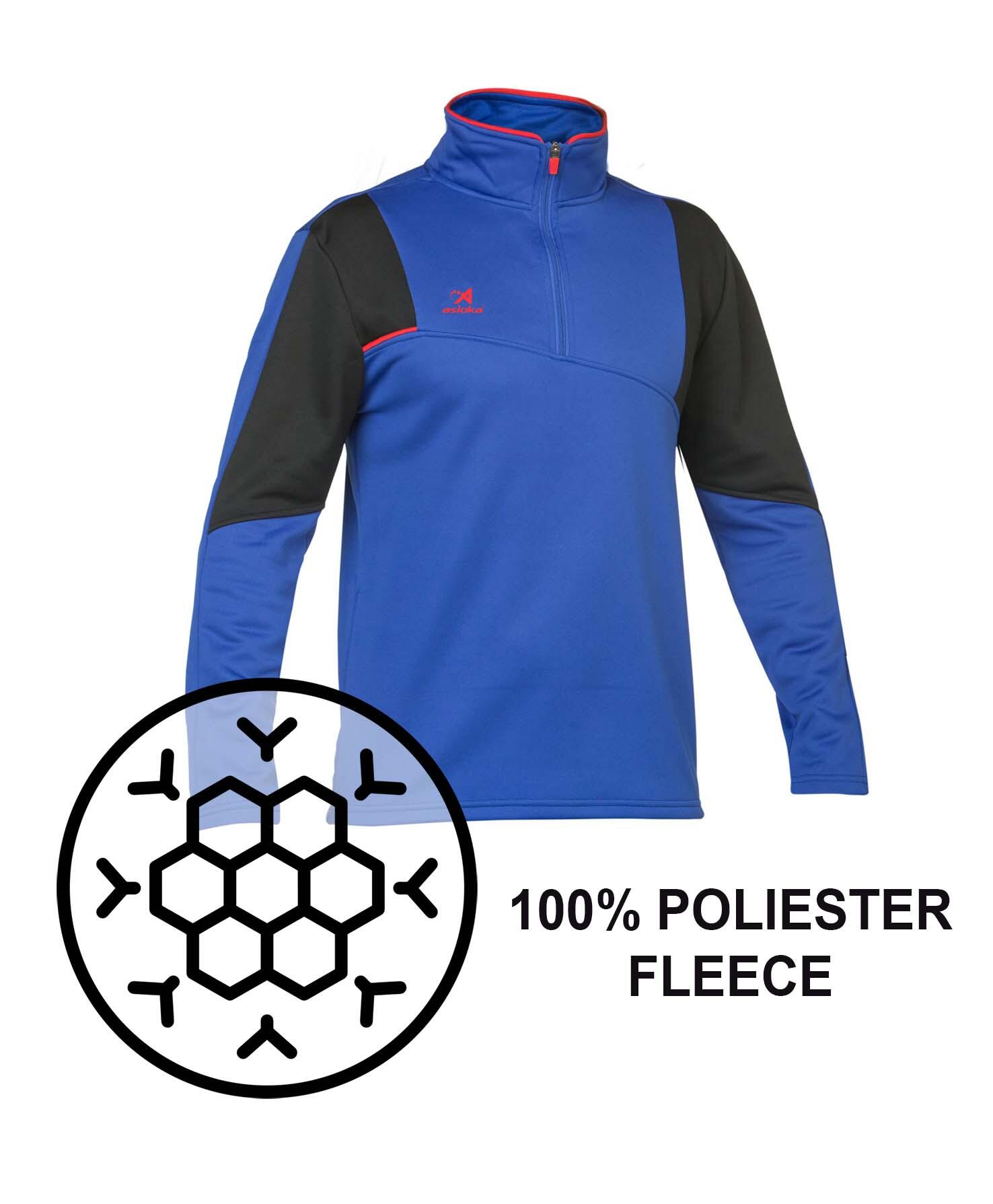 Sweatshirt de futebol para adulto Asioka PARIS com fecho até meio azul real. 4/6