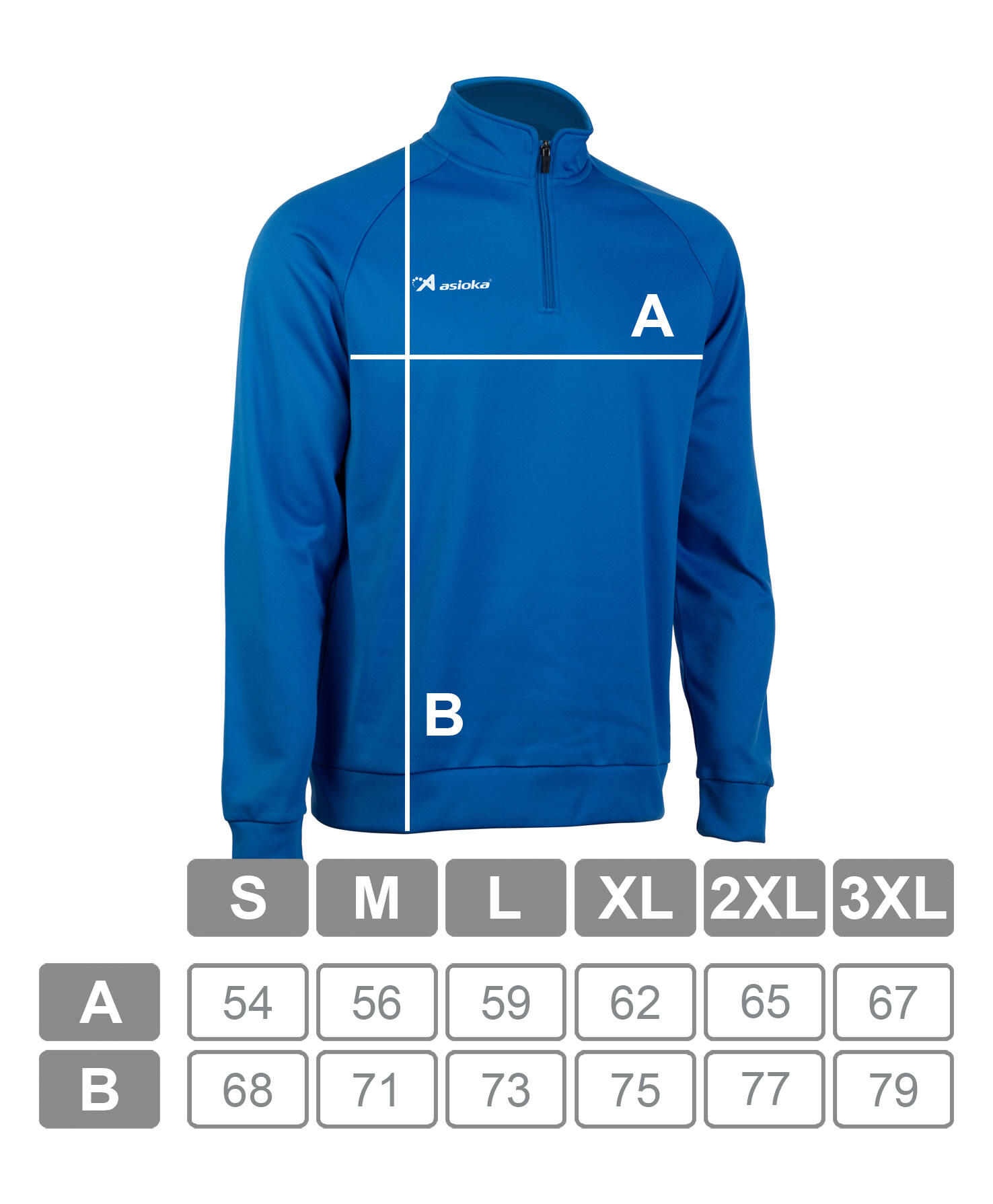 Sudadera de fútbol Adulto 1/2 cremallera Asioka BERLIN royal. 7/7