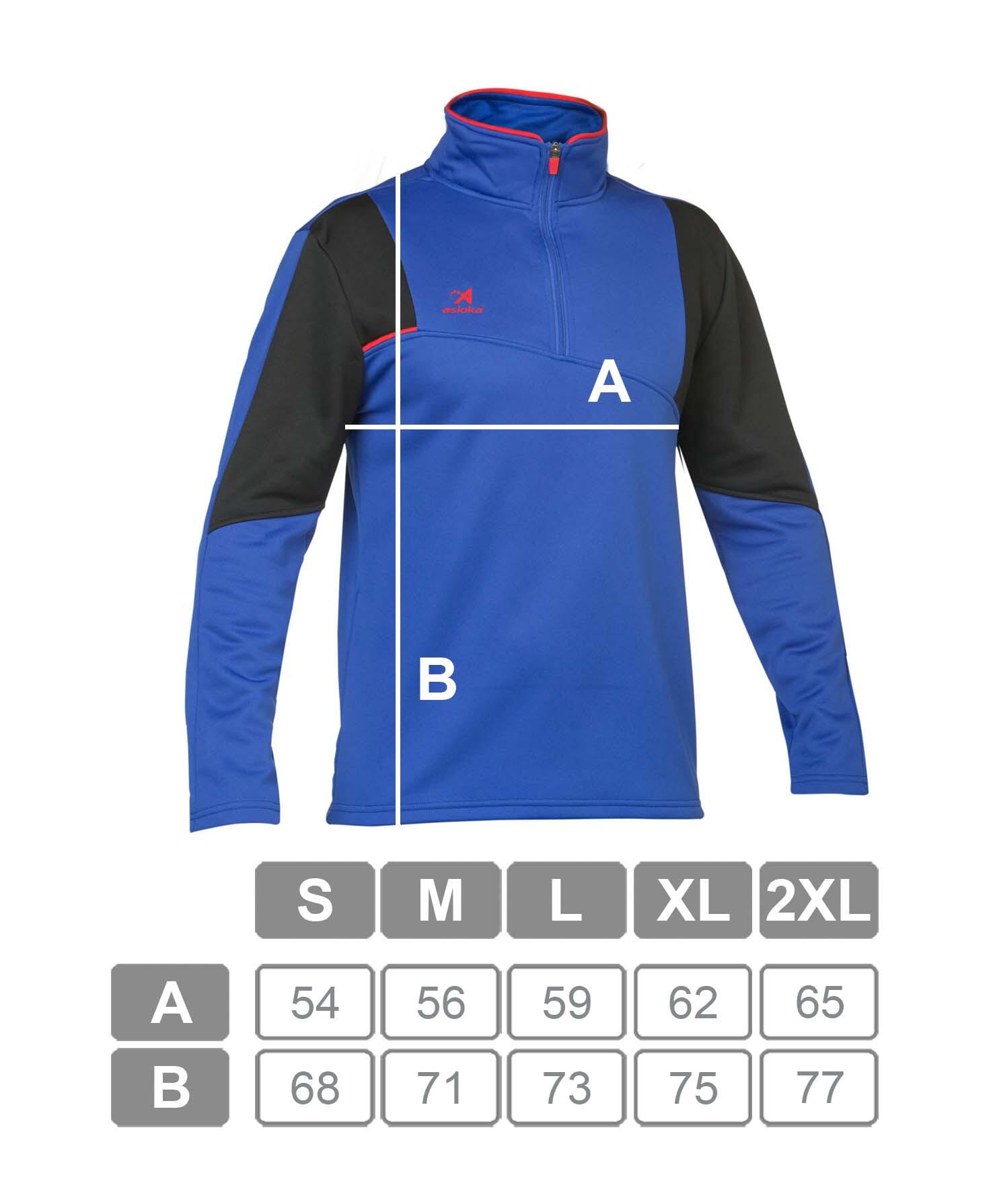Sweatshirt de futebol para adulto Asioka PARIS com fecho até meio azul real. 6/6