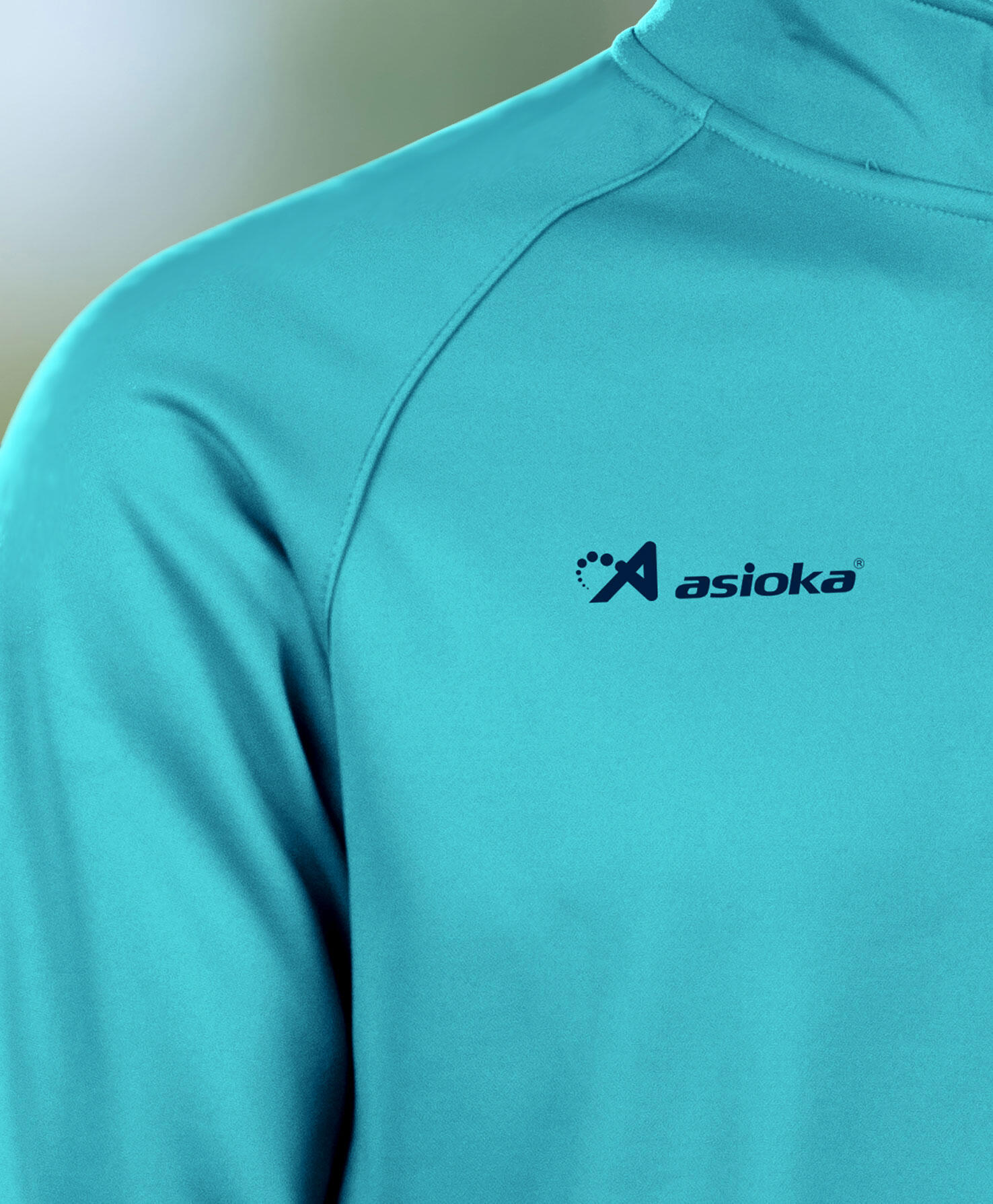 Sudadera de fútbol Adulto 1/2 cremallera Asioka BERLIN Turquesa. 2/7