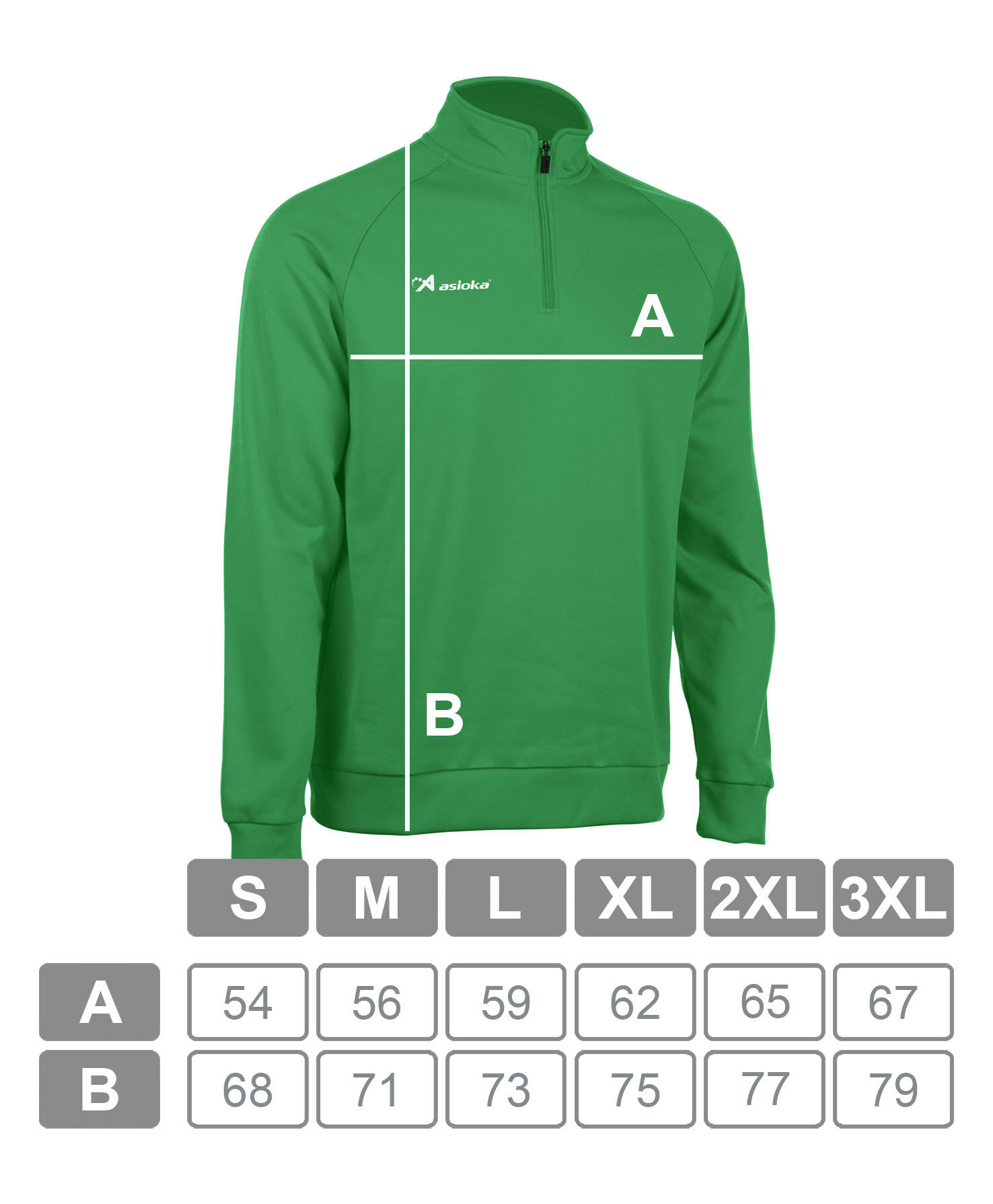 Sudadera de fútbol Adulto 1/2 cremallera Asioka BERLIN Verde. 7/7