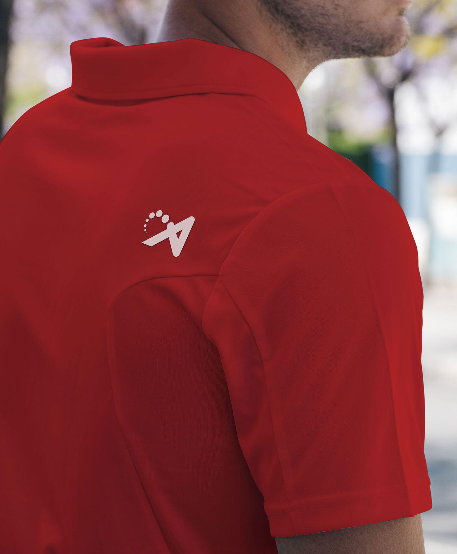 Polo de Homem da Padel Manga Curta Asioka BERLIN Vermelho 100% Poliéster 3/7