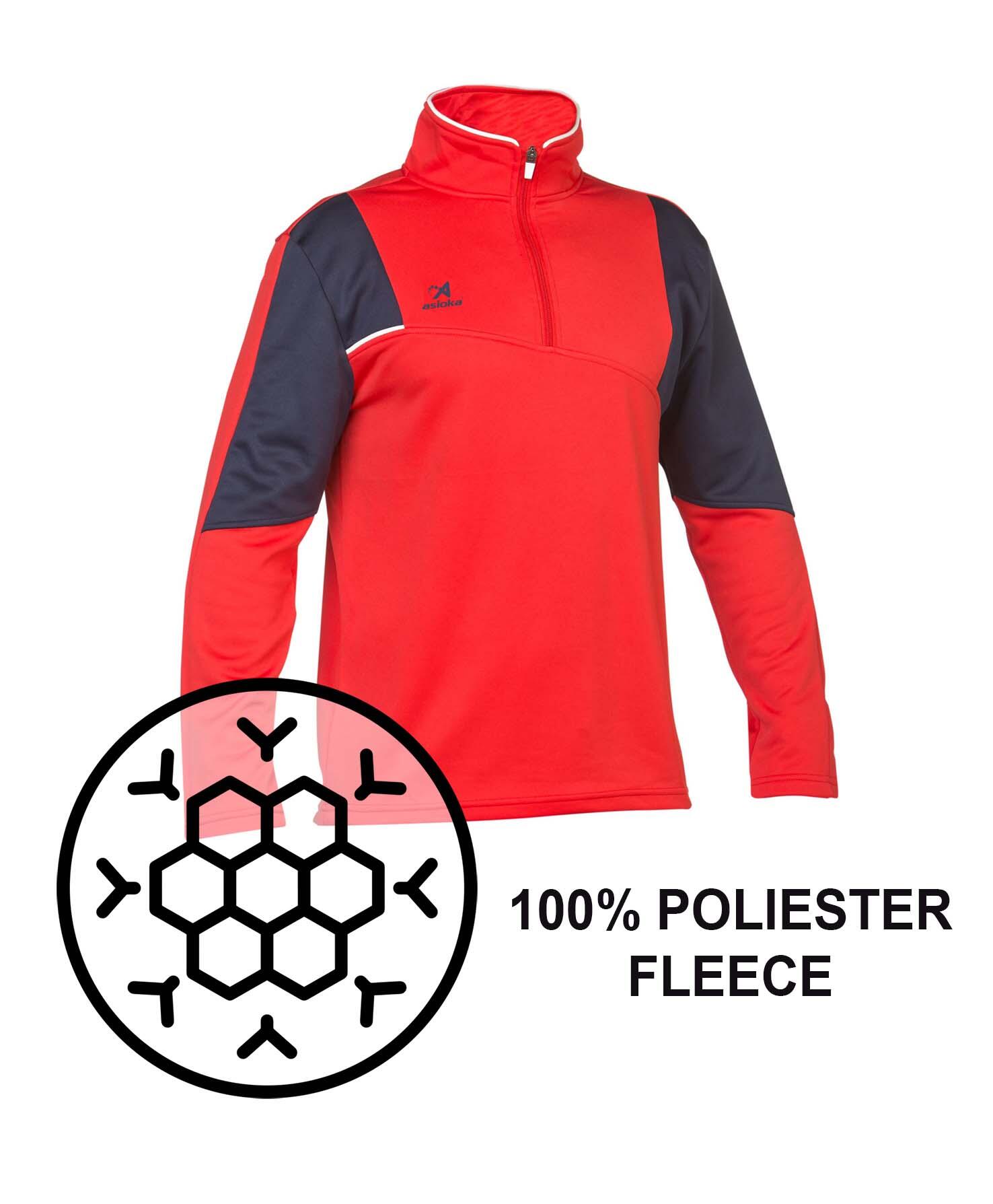 Sudadera de fútbol Adulto 1/2 cremallera Asioka PARIS rojo y marino. 4/6