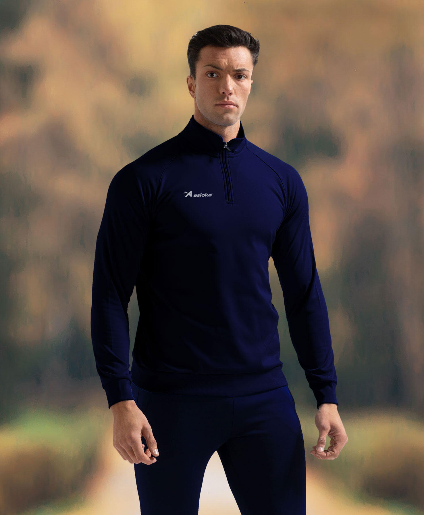 Sudadera de fútbol Adulto 1/2 cremallera Asioka BERLIN marino. 3/7