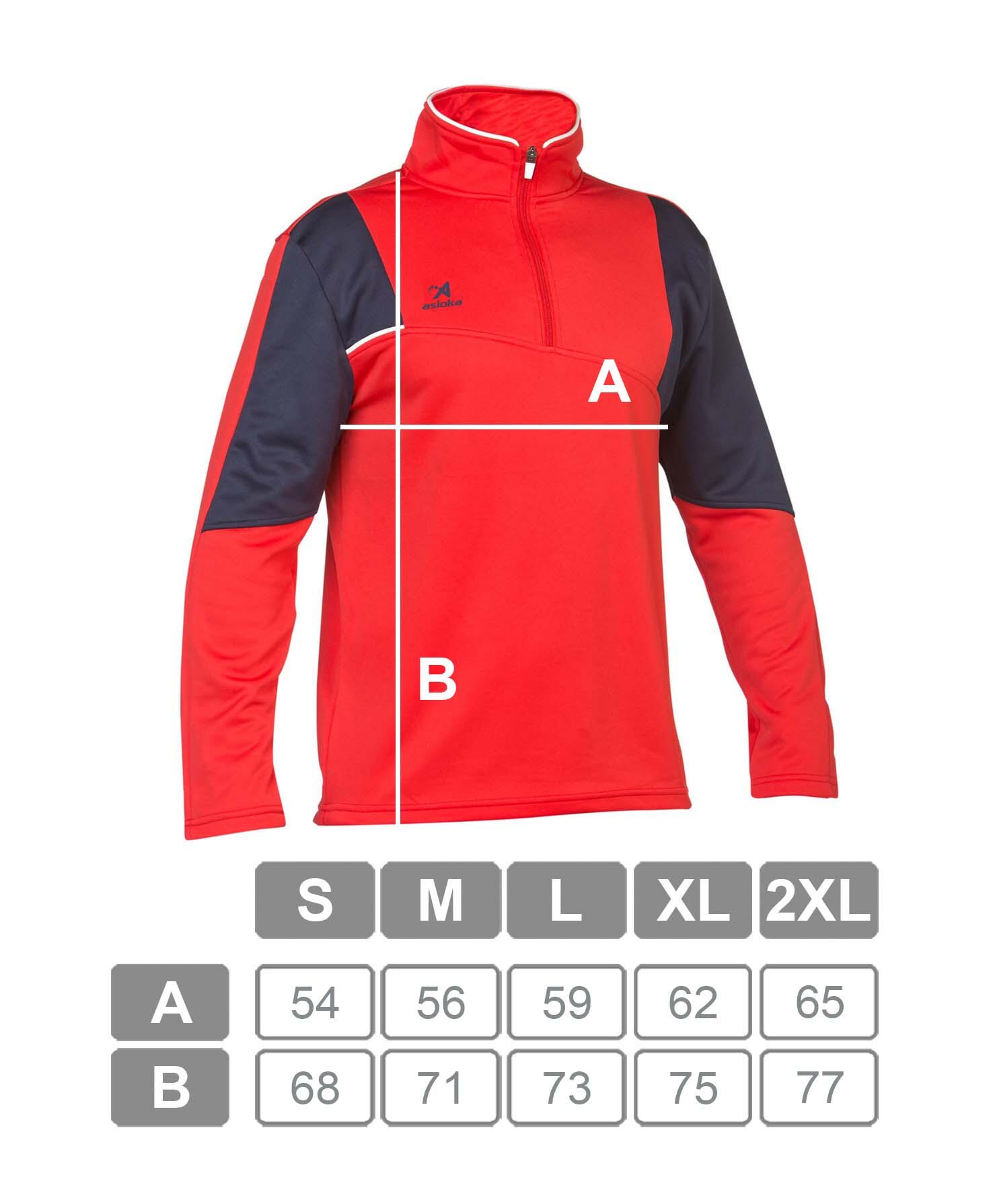 Sudadera de fútbol Adulto 1/2 cremallera Asioka PARIS rojo y marino. 6/6