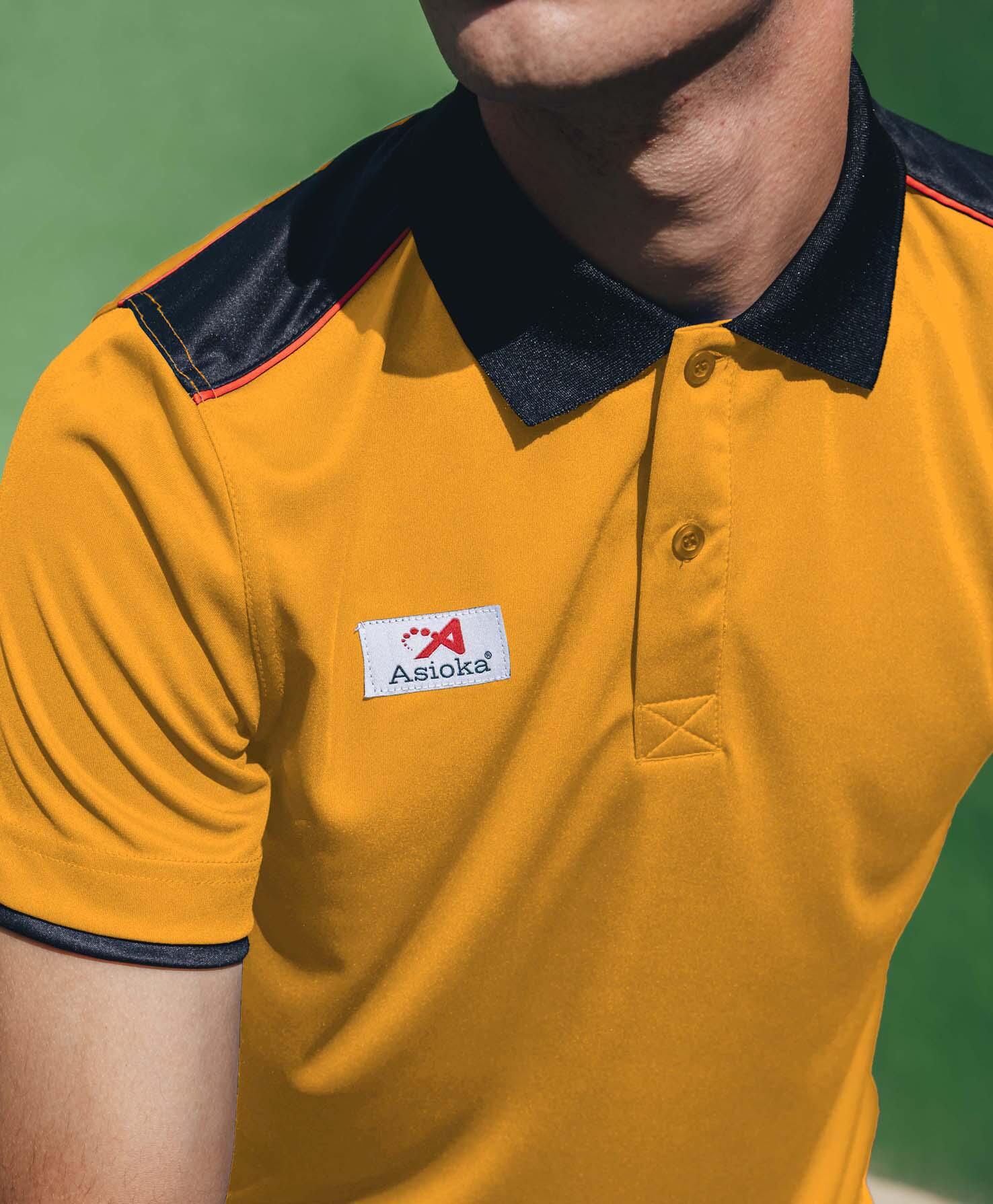 Polo Manga Corta Padel para hombre Asioka PARIS Naranja 100% Poliéster 2/7
