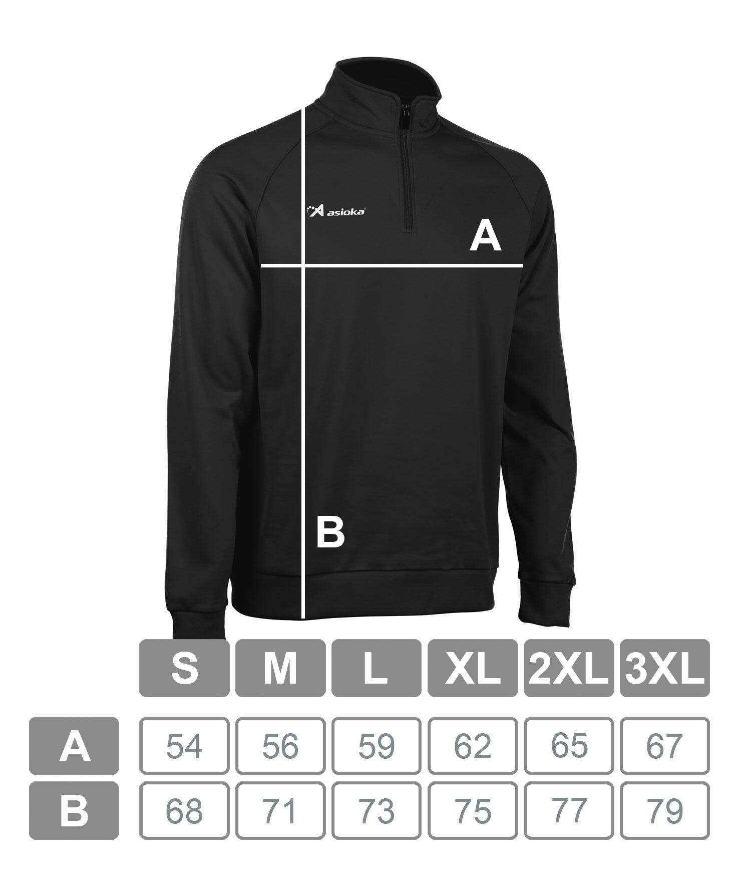 Sudadera de fútbol Adulto 1/2 cremallera Asioka BERLIN negro. 7/7