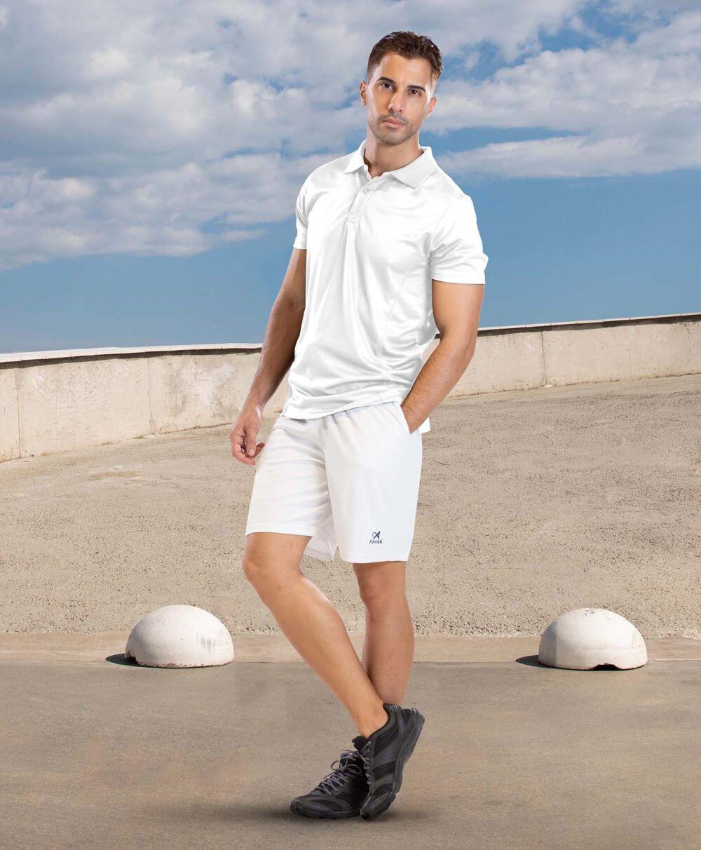 Polo de Homem da Padel Manga Curta Asioka ALTEA Branco 100% Poliéster 4/7