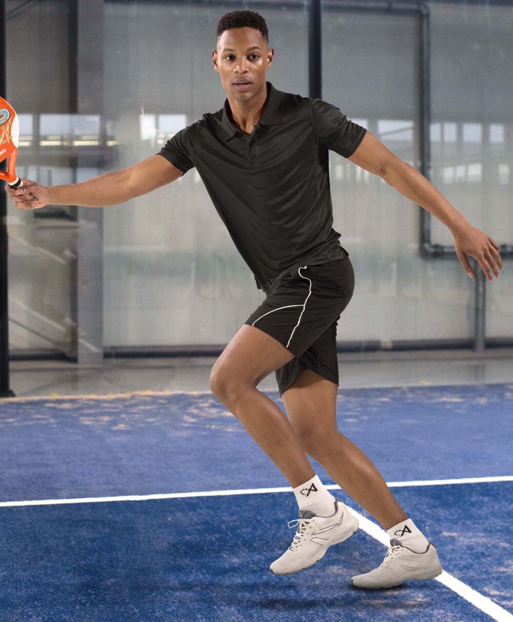 Polo de Homem da Padel Manga Curta Asioka ALTEA Preto 100% Poliéster 2/7