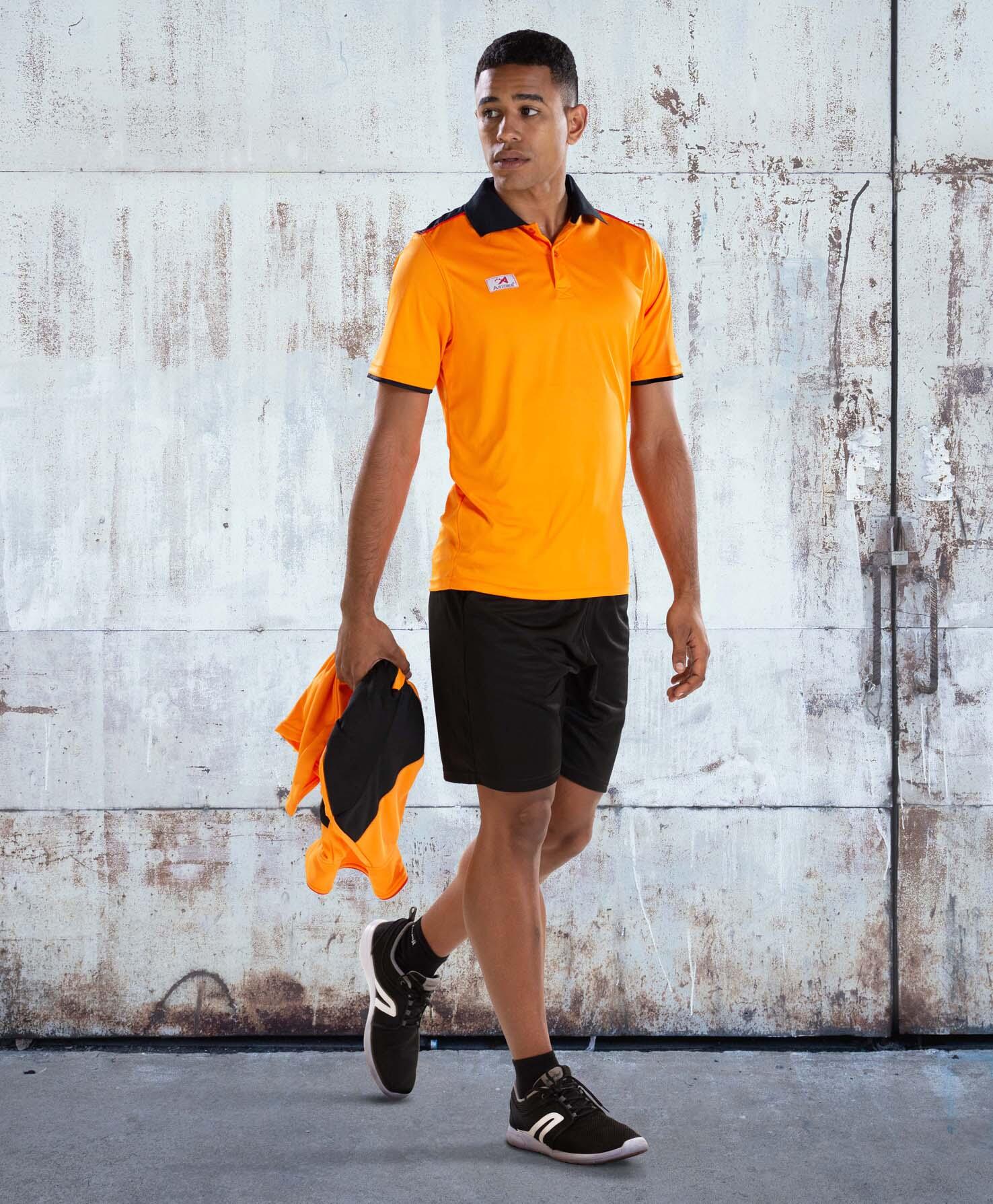 Polo Manga Corta Padel para hombre Asioka PARIS Naranja 100% Poliéster 4/7