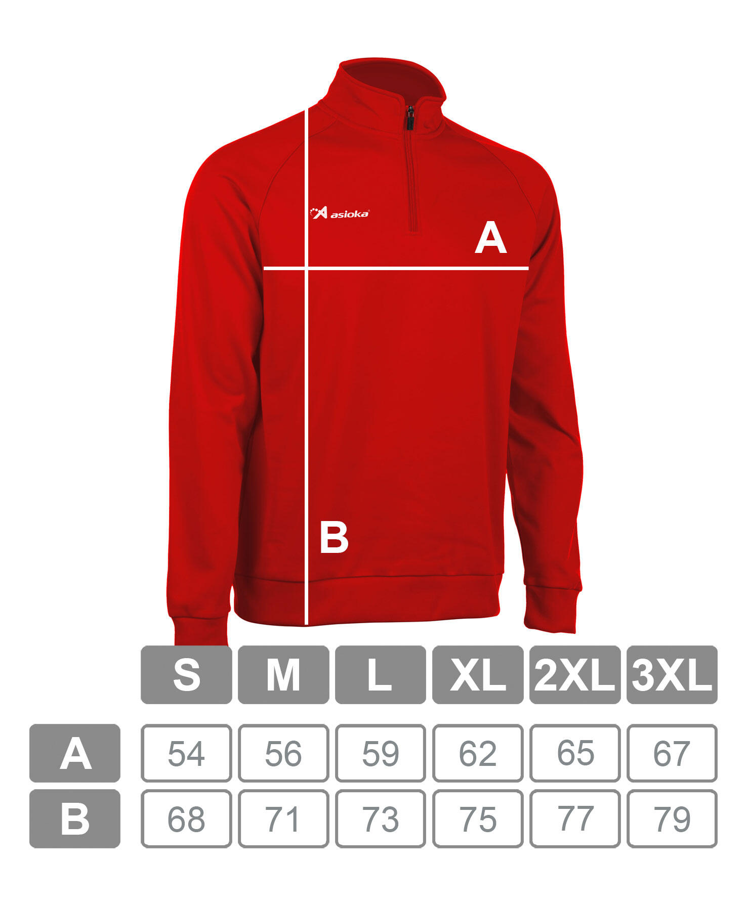 Sweatshirt de futebol para adulto Asioka BERLIN com fecho até meio vermelho. 7/7