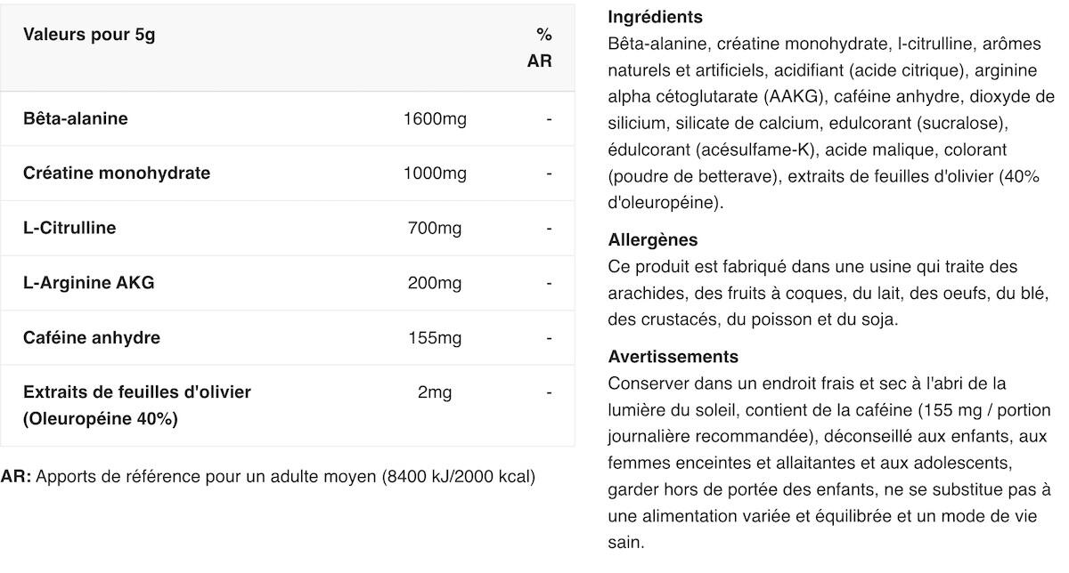 Pre-workout - The Curse - Tempête Tropicale 250g 2/5