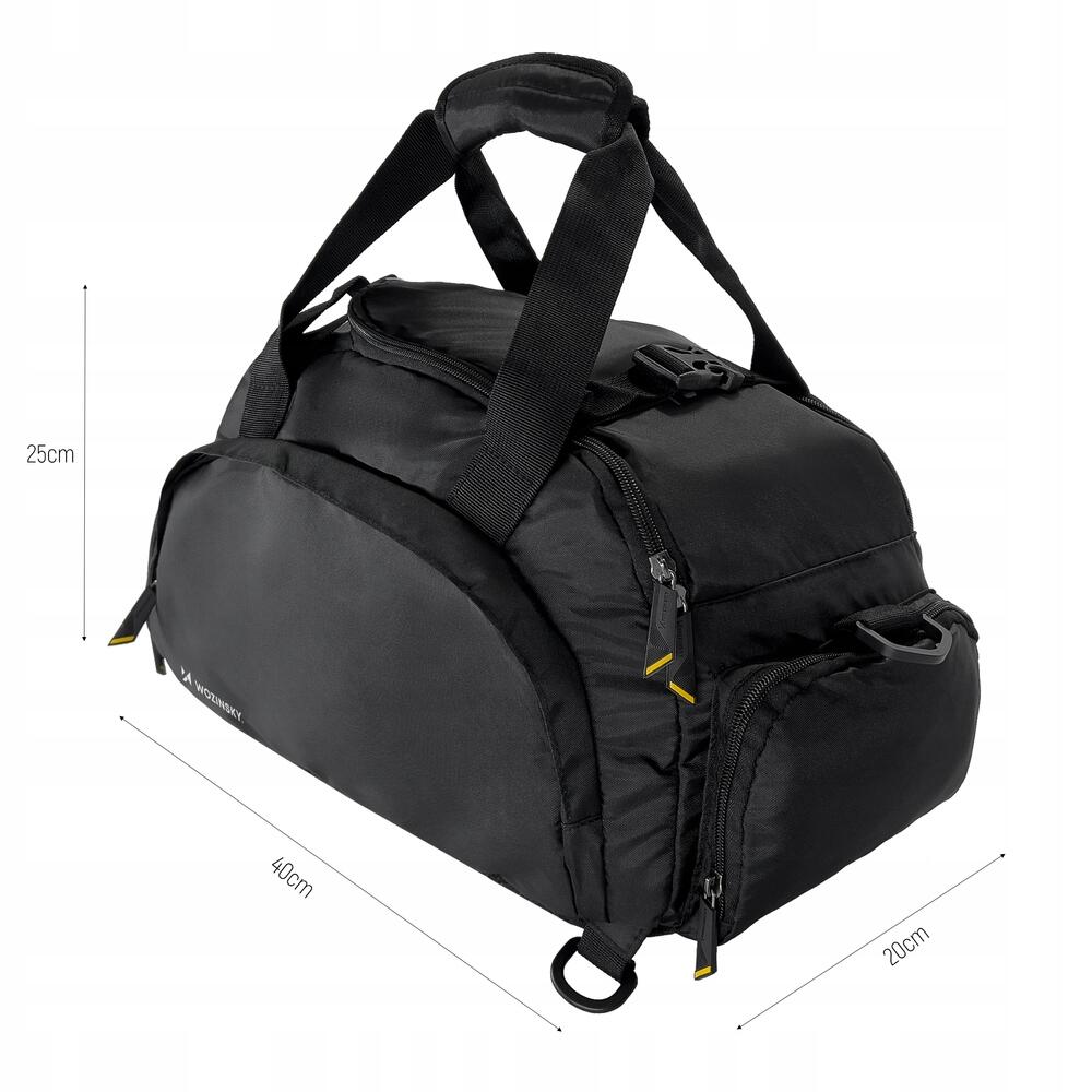 Borsa sportiva Wozinsky WSB-B01 16L nera convertibile in zaino 3/7