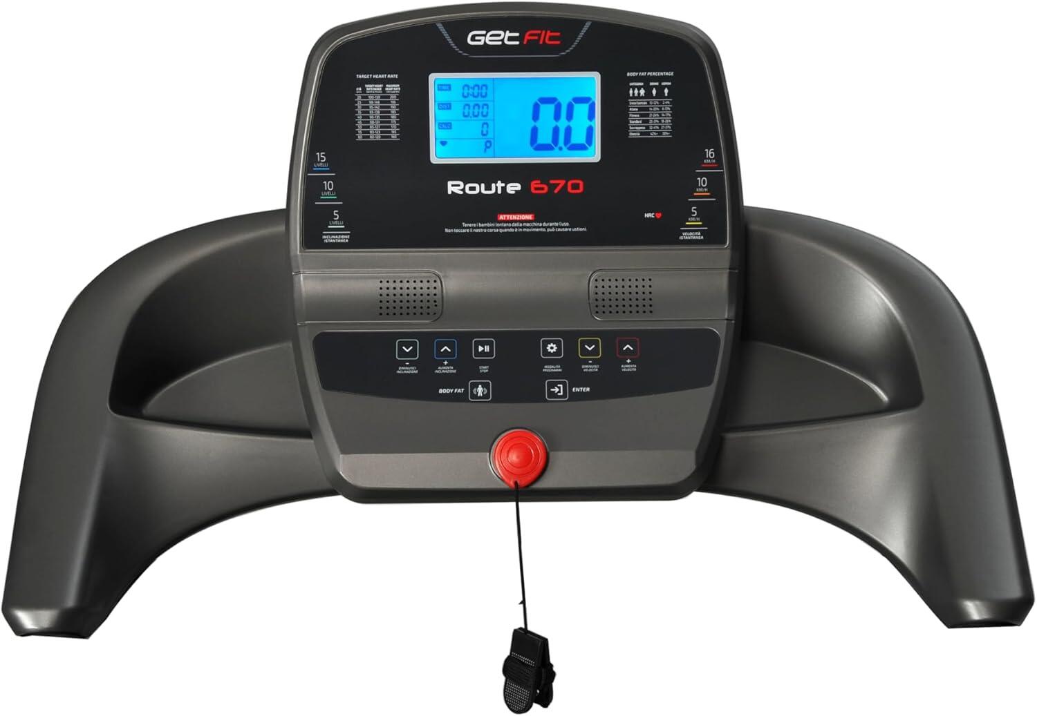 Tapis Roulant Elettrico Inclinazione Elettrica Getfit Route 675-2.5 CHP, 15 Live 2/4