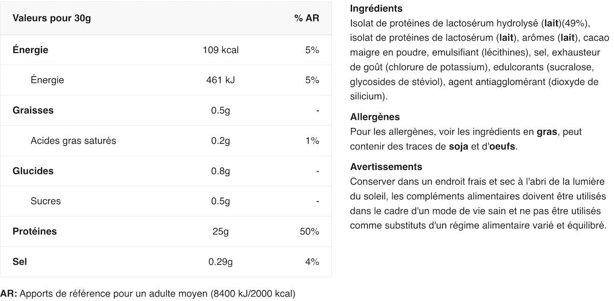 Whey hydrolysée - ISO 100 Hydrolyzed - Biscuits et Crème 2/2