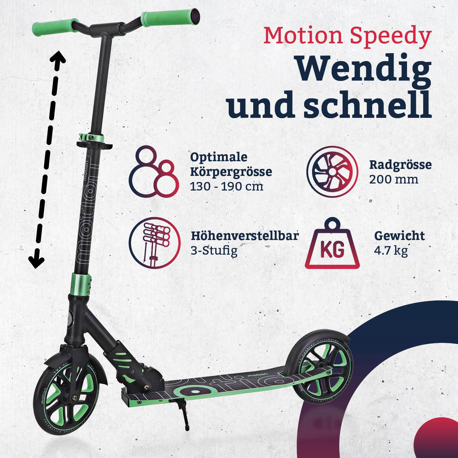 Trottinette  Speedy 200mm  Menthe-noir 6/7