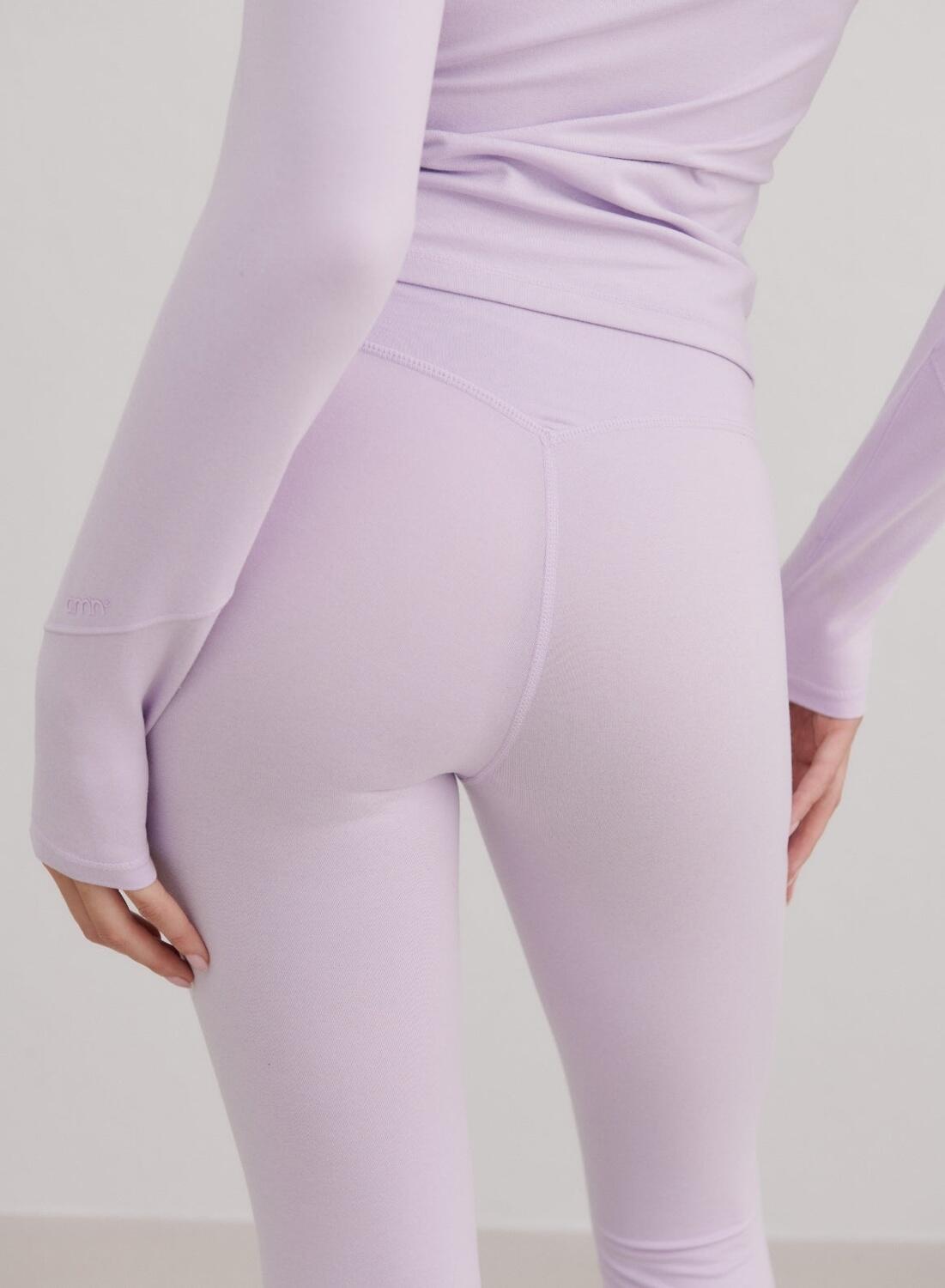 Mujer Leggings Térmica Transpirable Elásticas Lila Claro 5/6