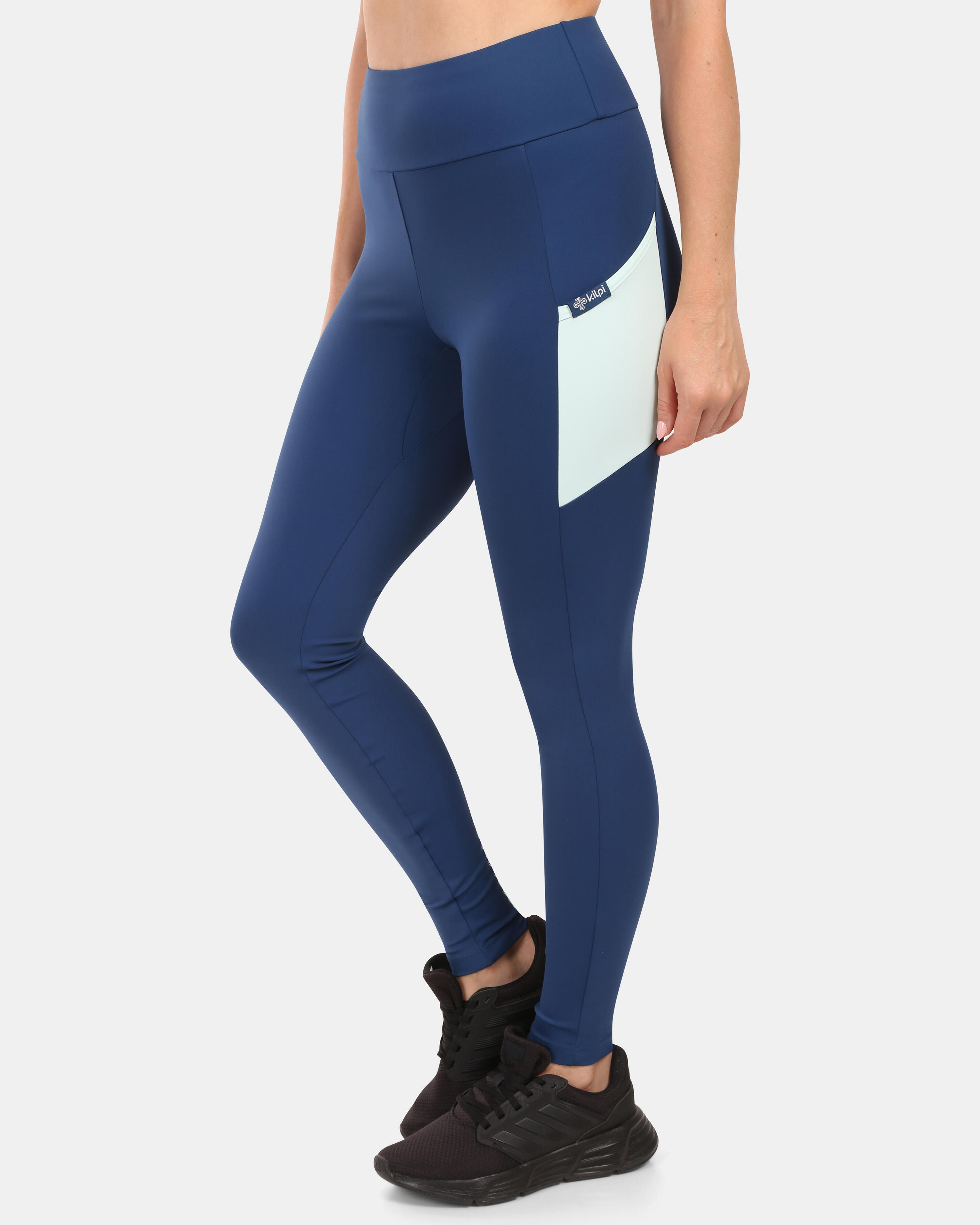 Kilpi Alexo-W Damen-Laufleggings Blau mit hohem Bund 3/6