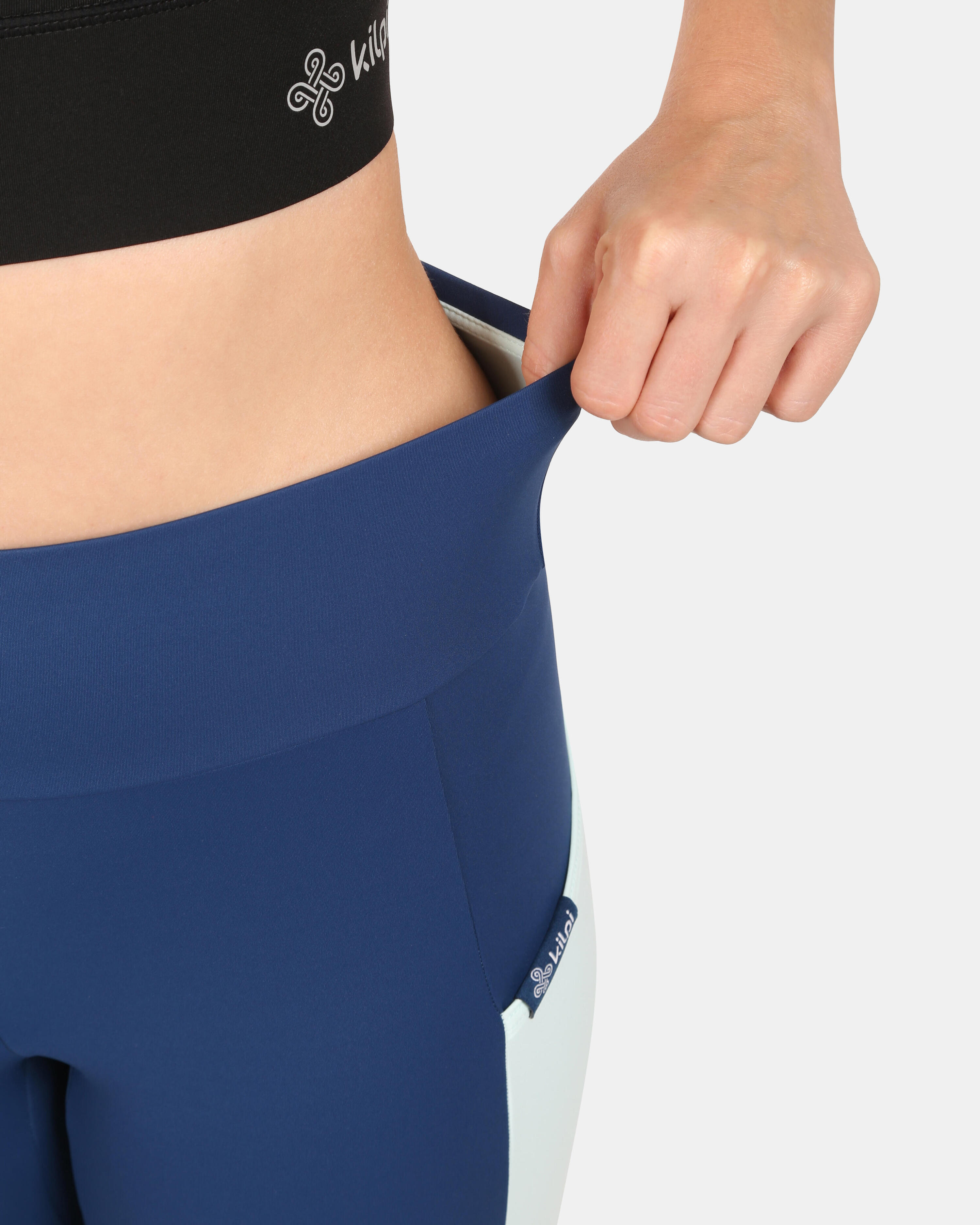 Kilpi Alexo-W Damen-Laufleggings Blau mit hohem Bund 5/6