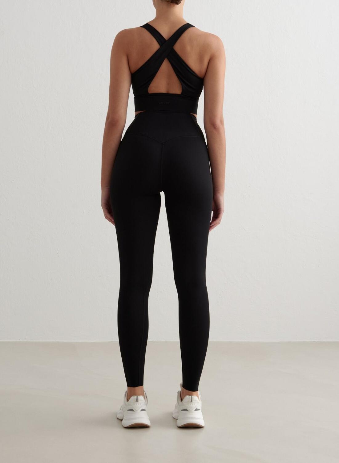 Leggings Mujer Lycra® Evacua el Sudor Cintura Alta Sculpting Fit Negro 2/6