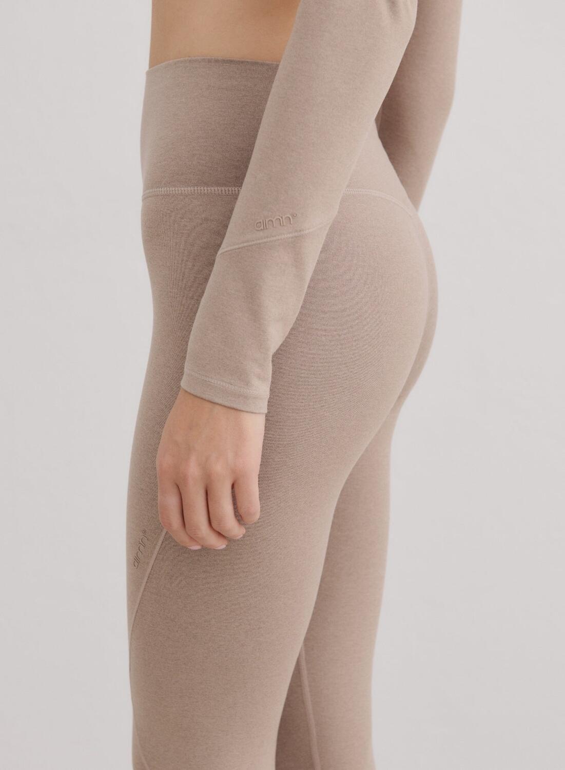 Damskie leginsy wysoki stan odprowadzające wilgoć 4-way stretch Baselayer brąz 5/5