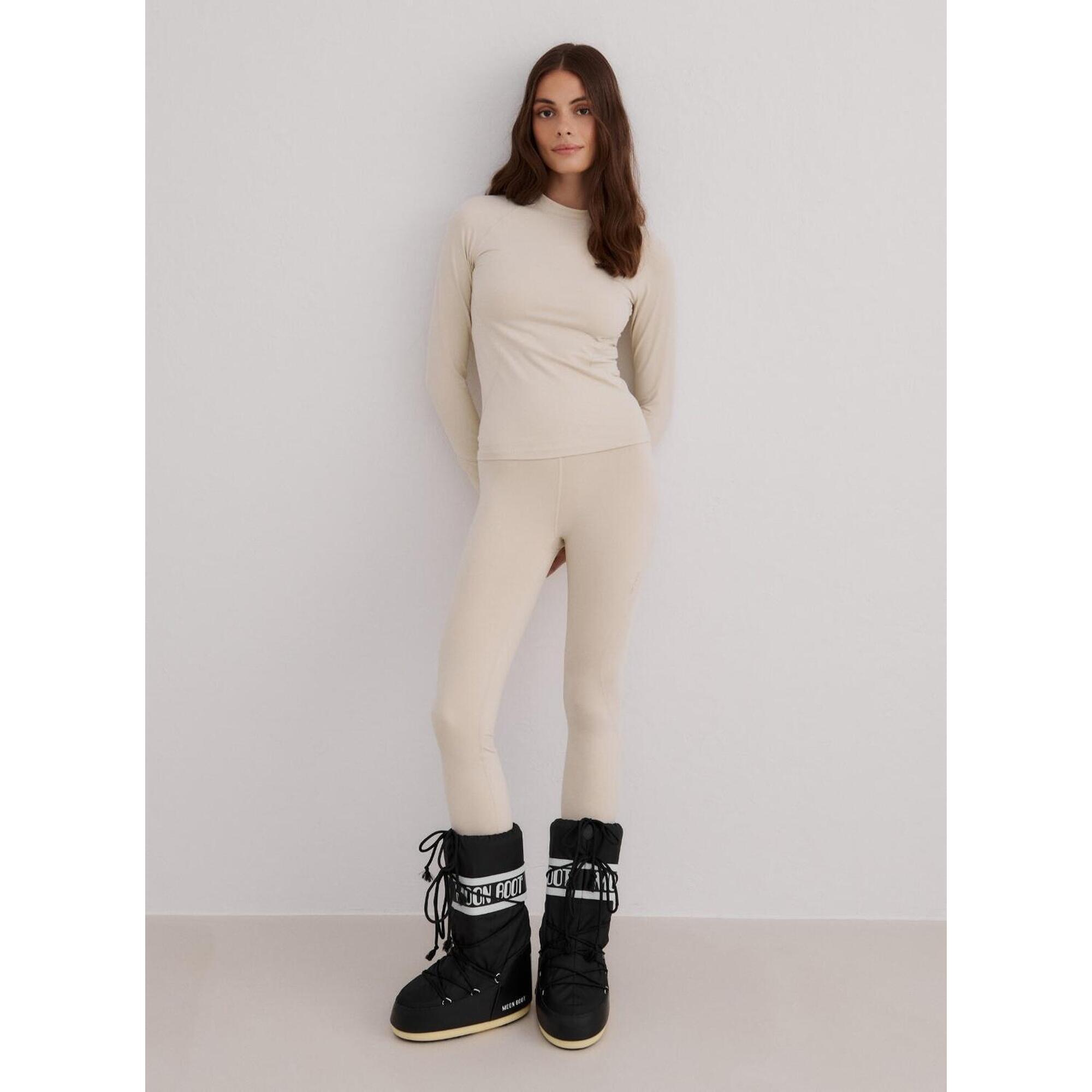 Aim'n - Femme Leggings De Base Évacuation Humidité Extensibles Crème - Sous Vêtement Bas - Blanc - Decathlon