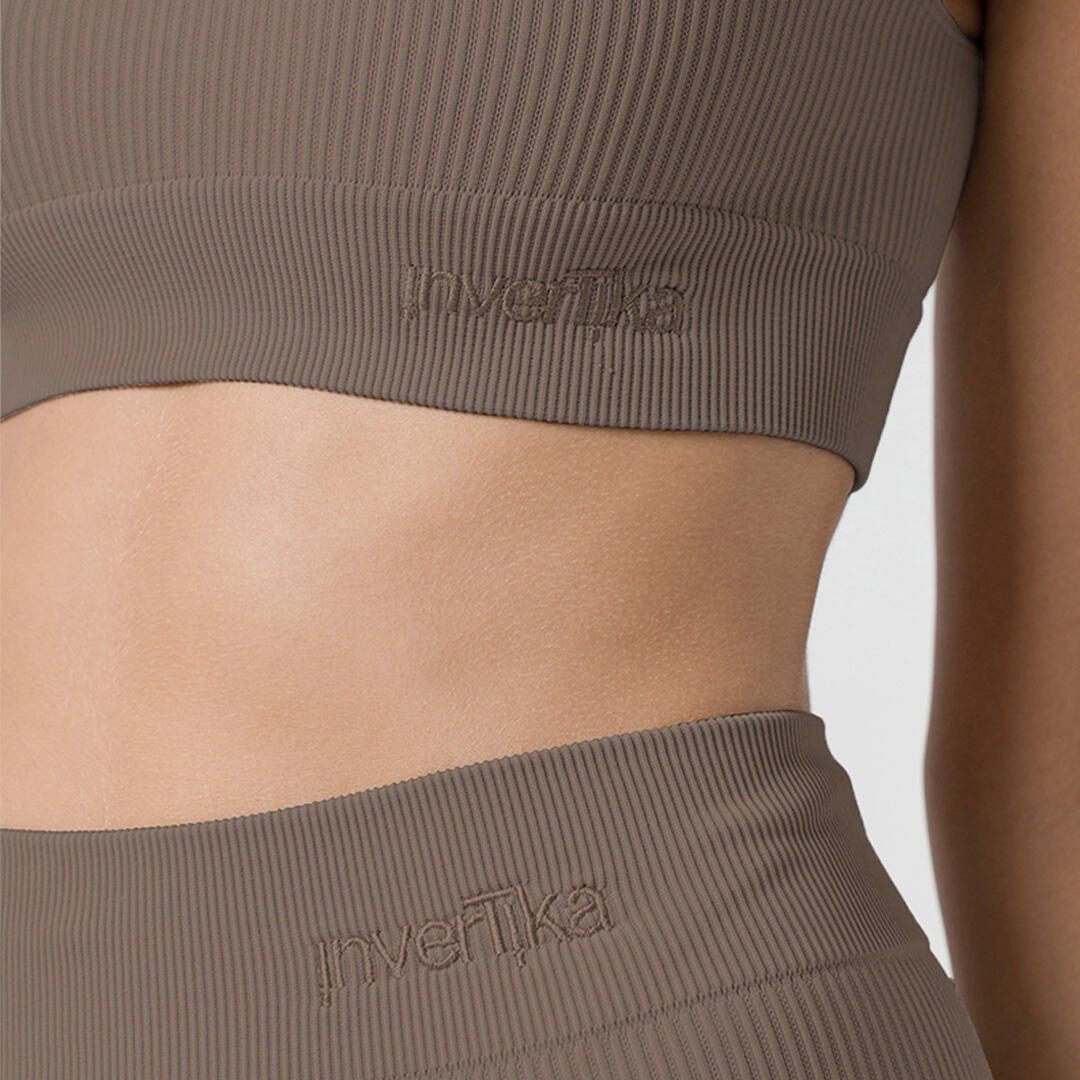 Bikers bonna vita alta push up senza cuciture allenamento e tempo libero Choco 3/5