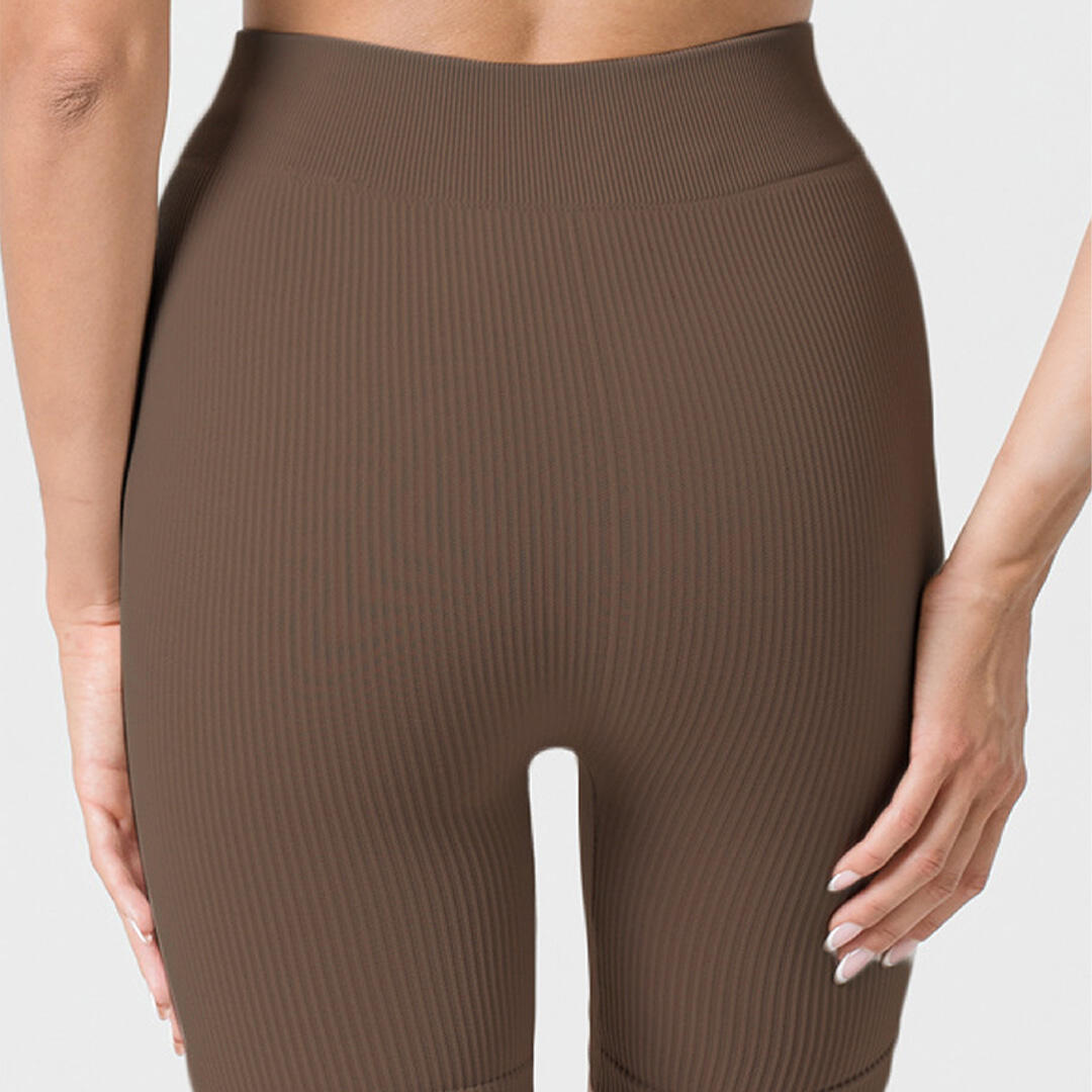 Bikers bonna vita alta push up senza cuciture allenamento e tempo libero Choco 2/5