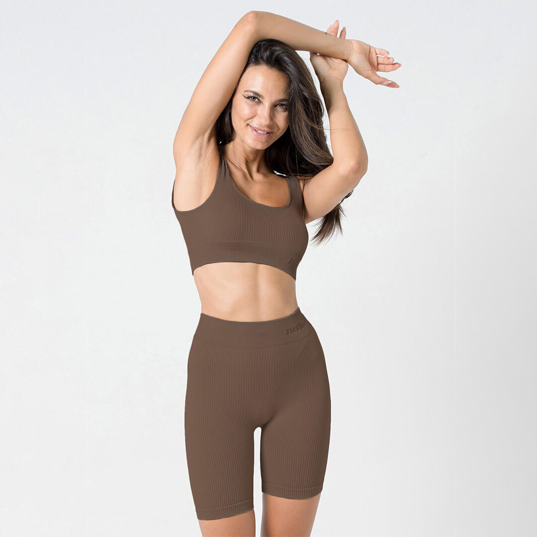 Bikers bonna vita alta push up senza cuciture allenamento e tempo libero Choco 4/5