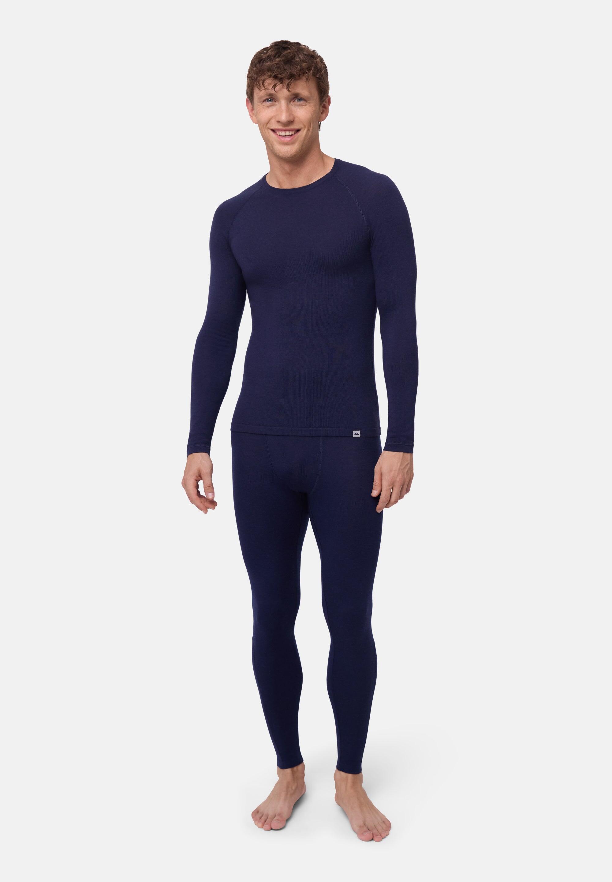 Ensemble thermique en laine mérinos pour homme Haut et pantalon 3/6