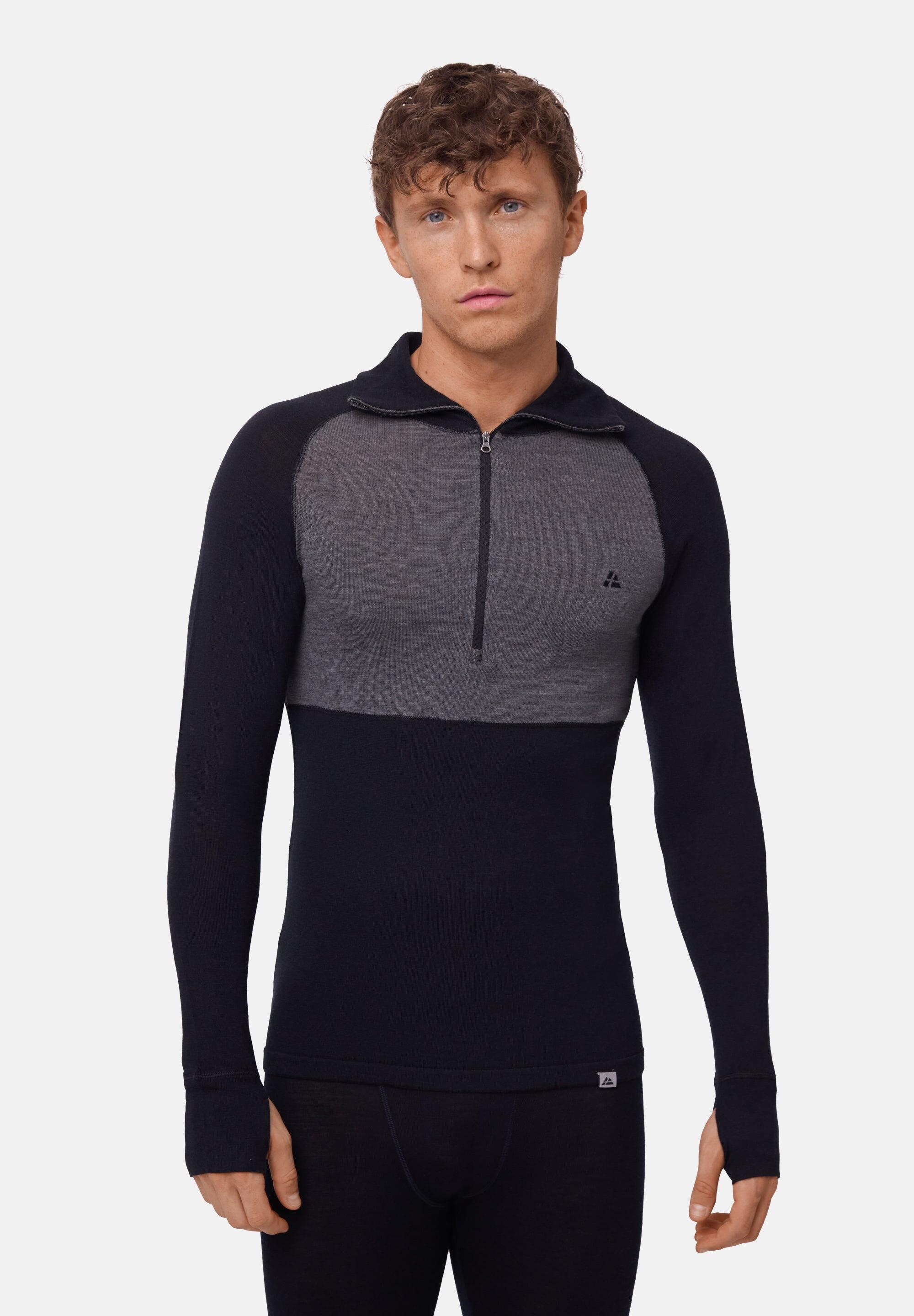 Camiseta Térmica Hombre Merino Half Zip Capa Base Cálida y Transpirable 2/6