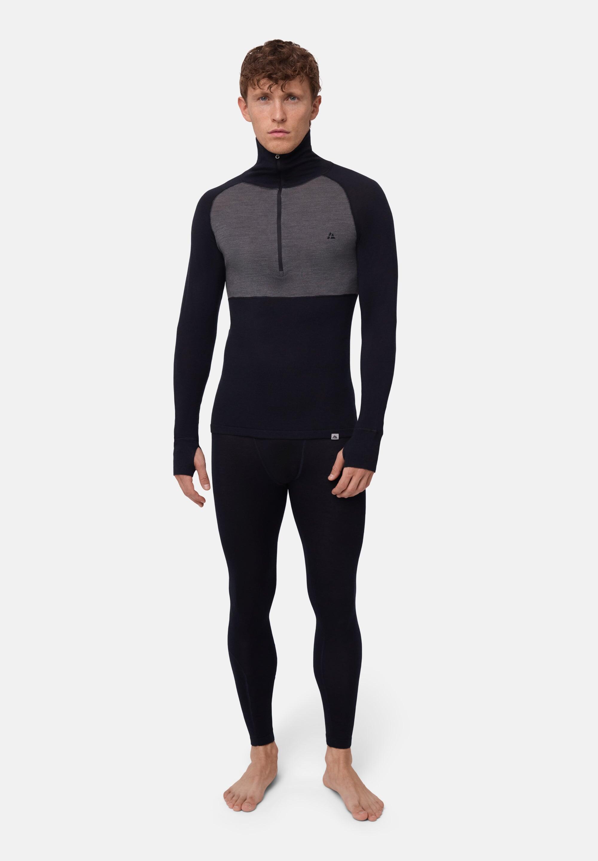 Camiseta Térmica Hombre Merino Half Zip Capa Base Cálida y Transpirable 4/6