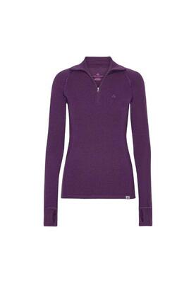Dames merino wol thermoshirt met halve rits 1 pack