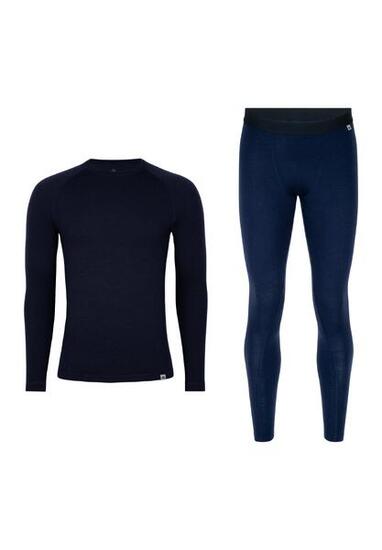 Herren Merino Baselayer Set Langarmshirt & Leggings Warm Atmungsaktiv