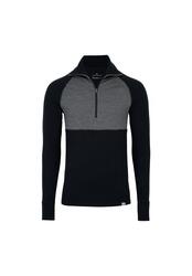 Haut Thermique Homme Mérinos Half Zip Couche de Base Chaude et Respirante