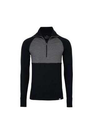 Haut Thermique Homme Mérinos Half Zip Couche de Base Chaude et Respirante