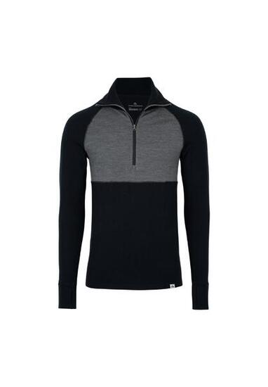 Herren Merino Half Zip Langarmshirt Warm Atmungsaktiv Baselayer