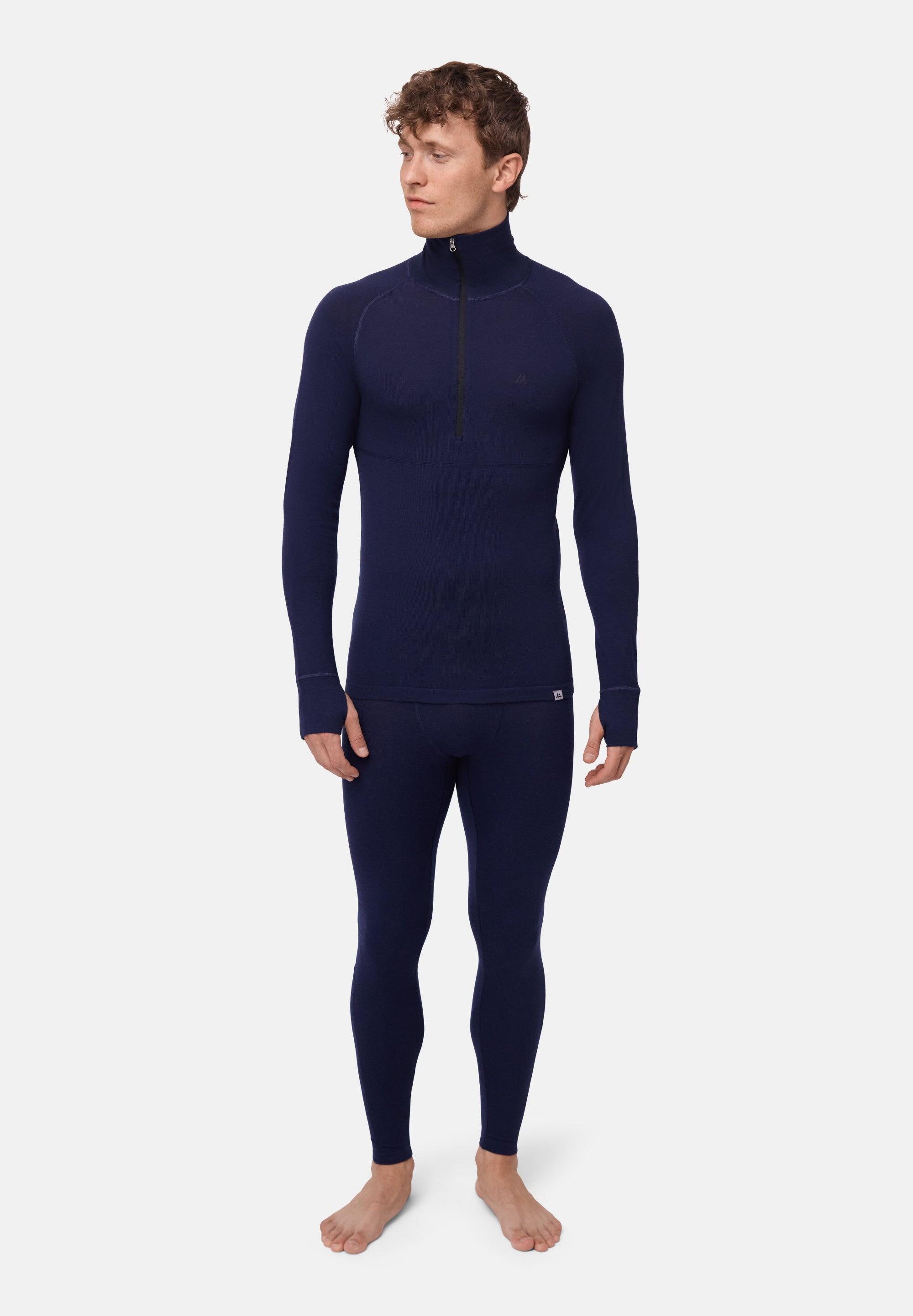 Haut Thermique Homme Mérinos Half Zip Couche de Base Chaude et Respirante 4/6