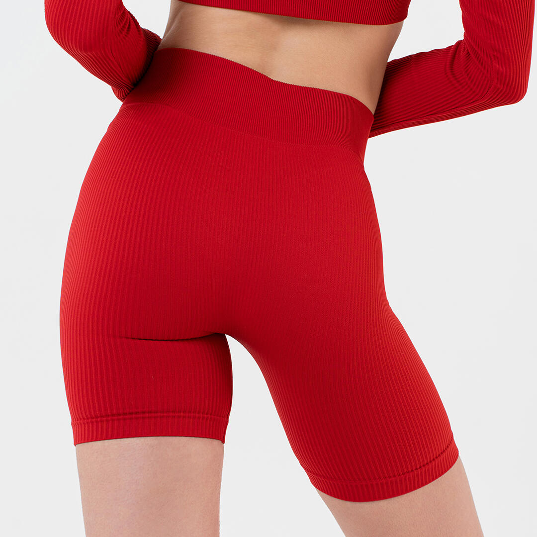 Bikers bonna vita alta push up senza cuciture allenamento e tempo libero Cherry 3/5